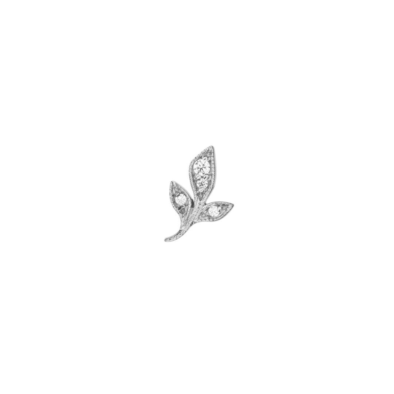 BVLA BVLA 10x6 "Mini Wisteria" threaded end with 1x 1.5 AA white sapphire and 3x 1.0 AA white sapphire.