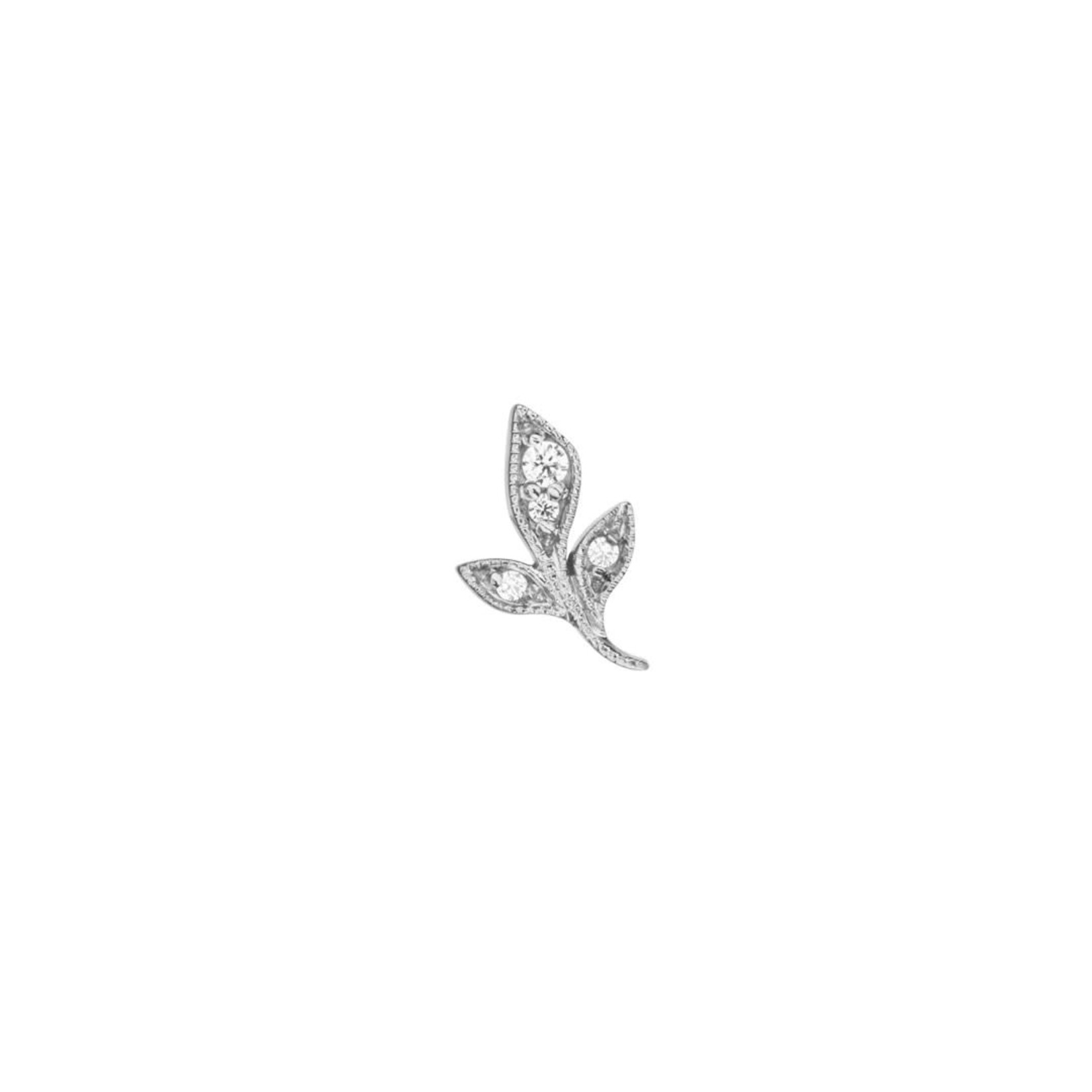 BVLA BVLA 10x6 "Mini Wisteria" threaded end with 1x 1.5 AA white sapphire and 3x 1.0 AA white sapphire.