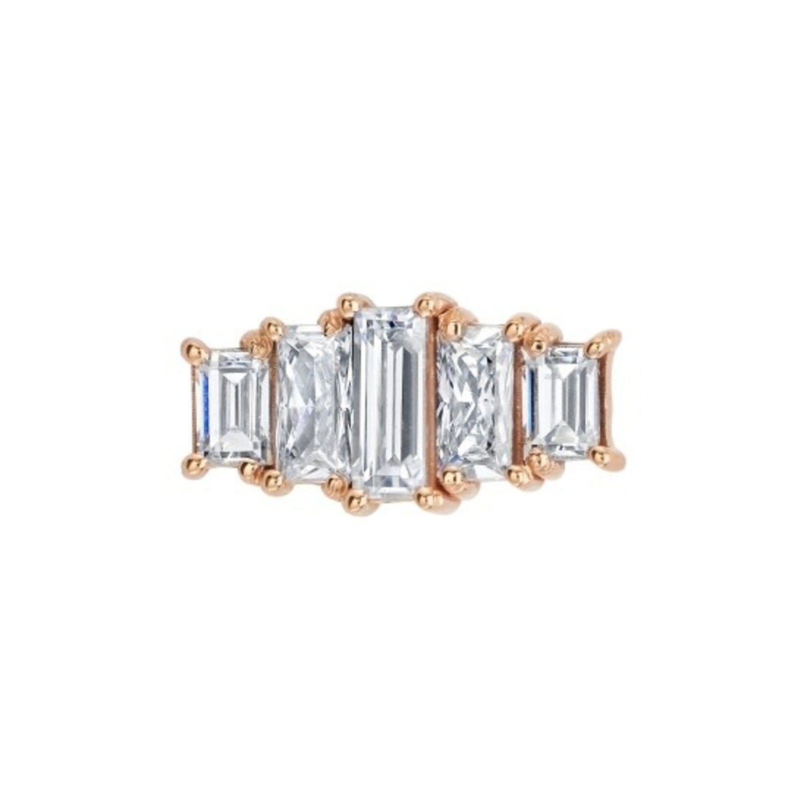 BVLA BVLA "Clara" threaded end with 2x 3x2 2x 4x2, and 5x2 CZ baguette