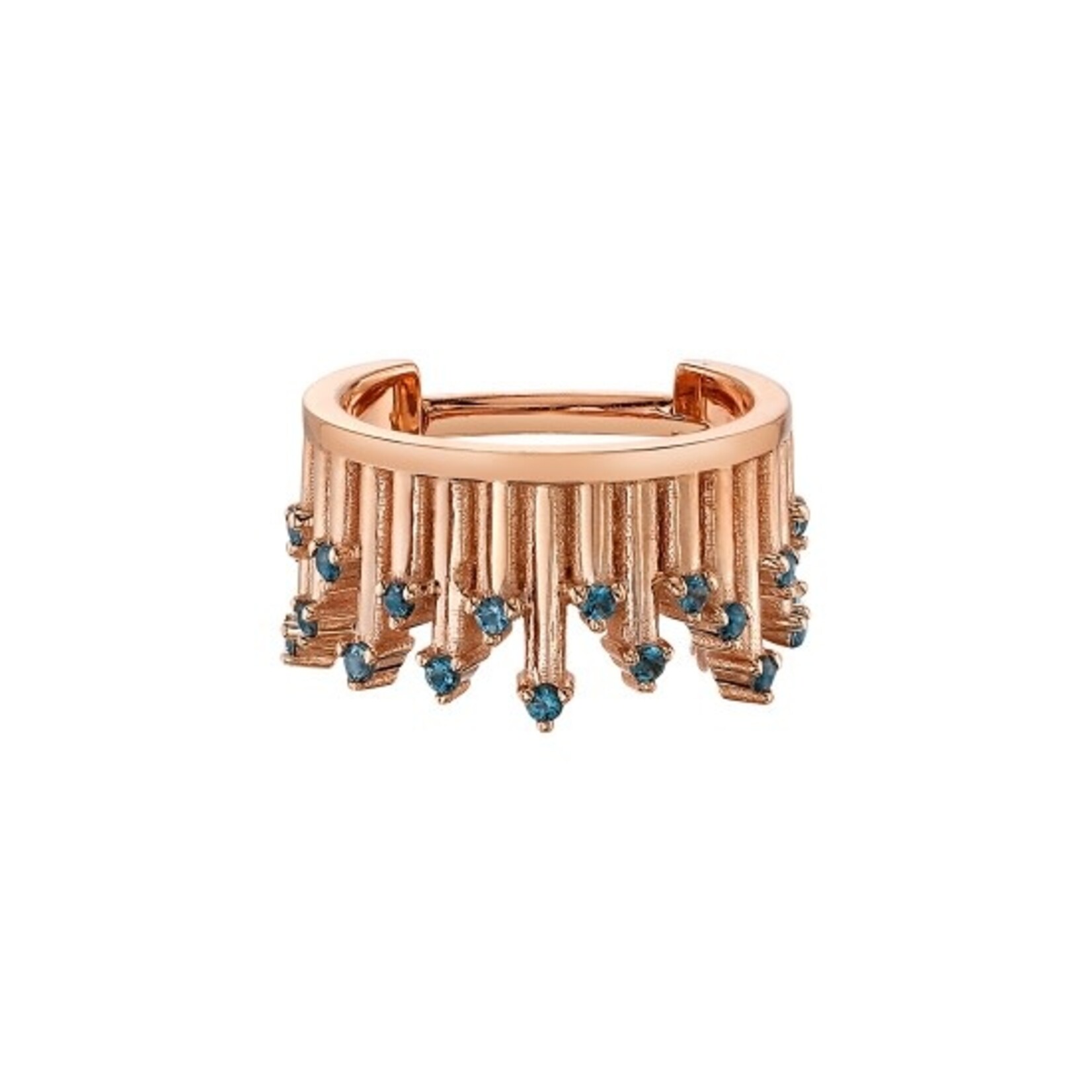 BVLA BVLA 16g 11/32 rose gold "Take a Bow" chandelier clicker with 23x 1.0 AA London Blue Topaz