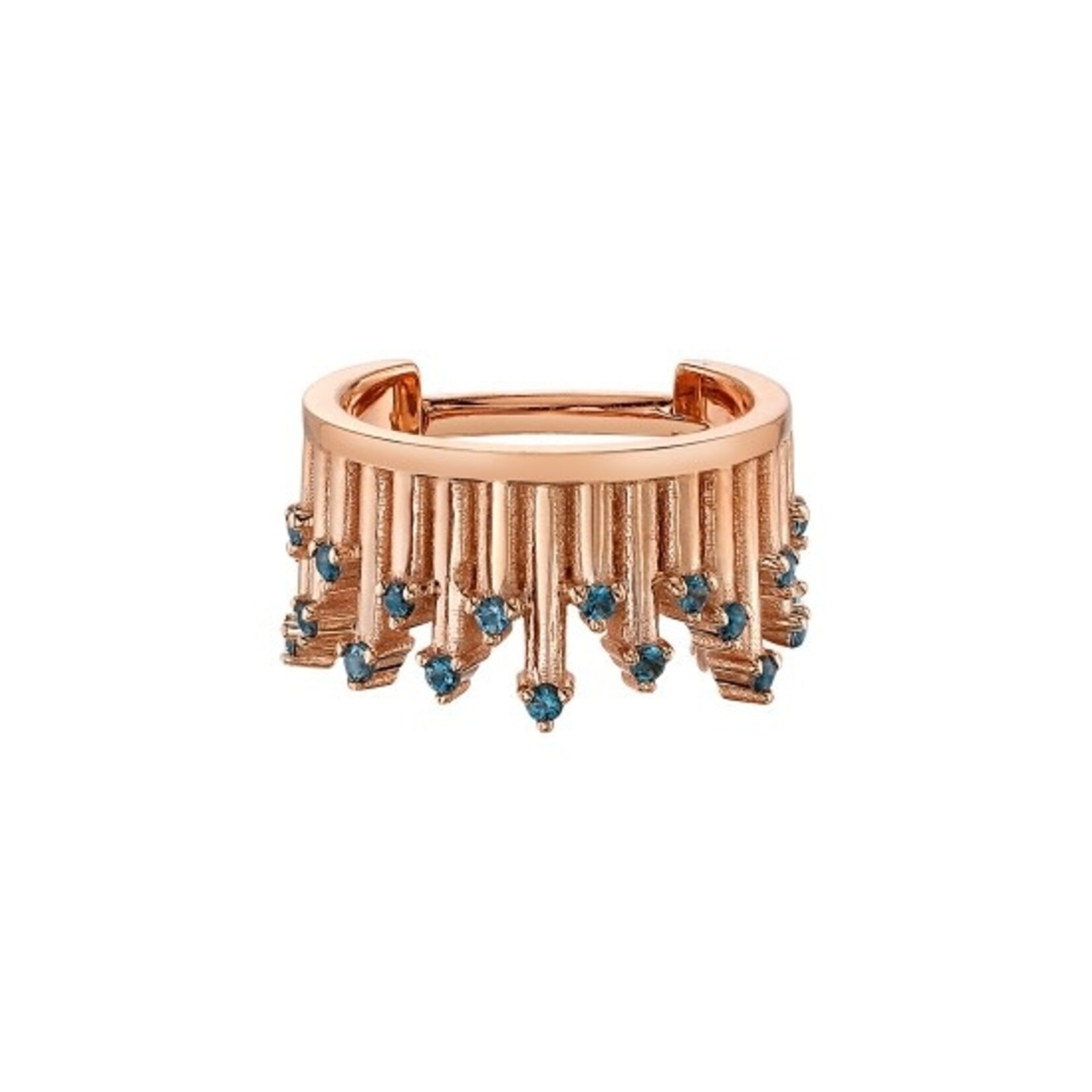 BVLA BVLA 16g 11/32 rose gold "Take a Bow" chandelier clicker with 23x 1.0 AA London Blue Topaz