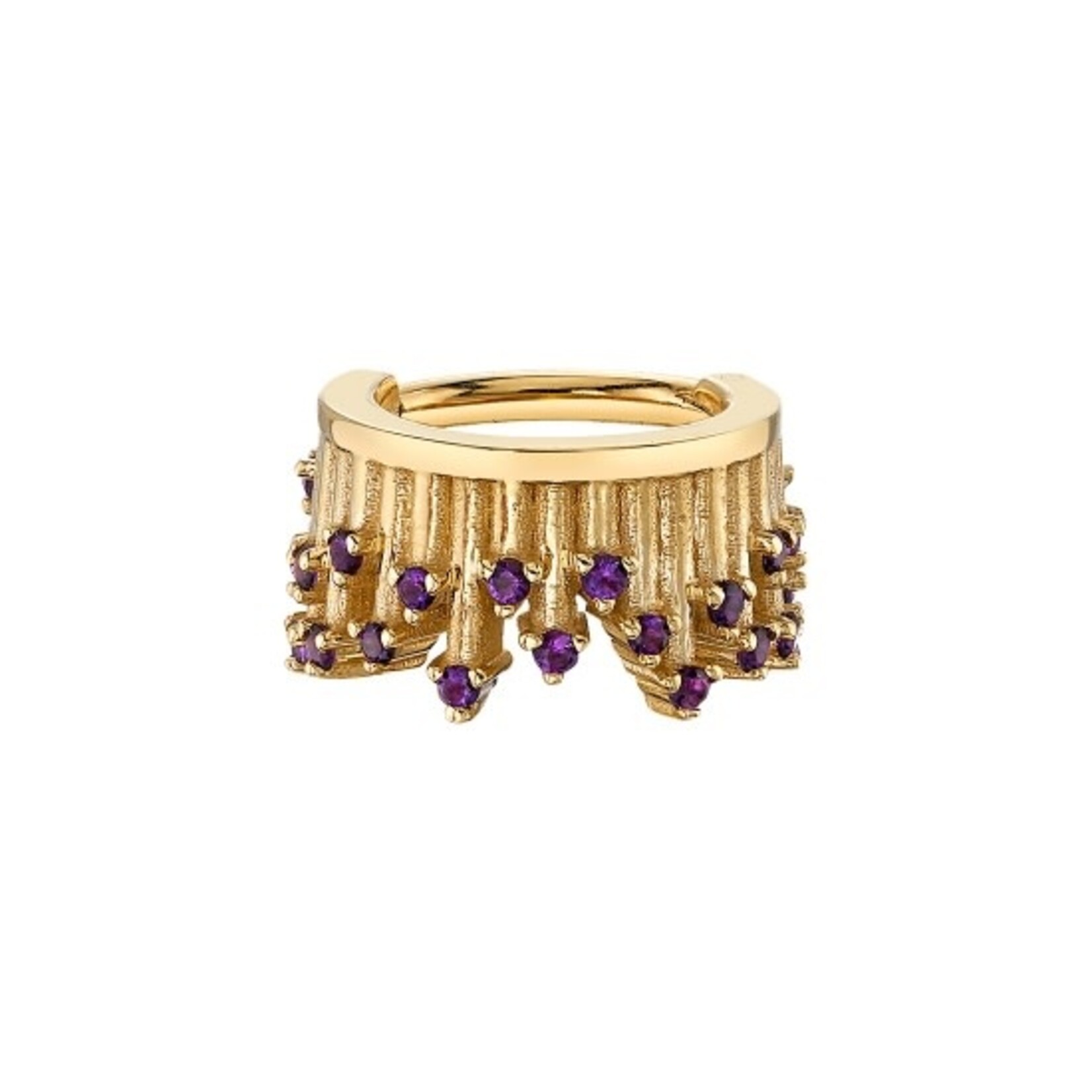 BVLA BVLA  16g 3/8 yellow gold "Take a Bow" chandelier clicker with 23x 1.0 amethyst