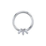 BVLA BVLA 16g Marquise Fan Seam Ring with CZ
