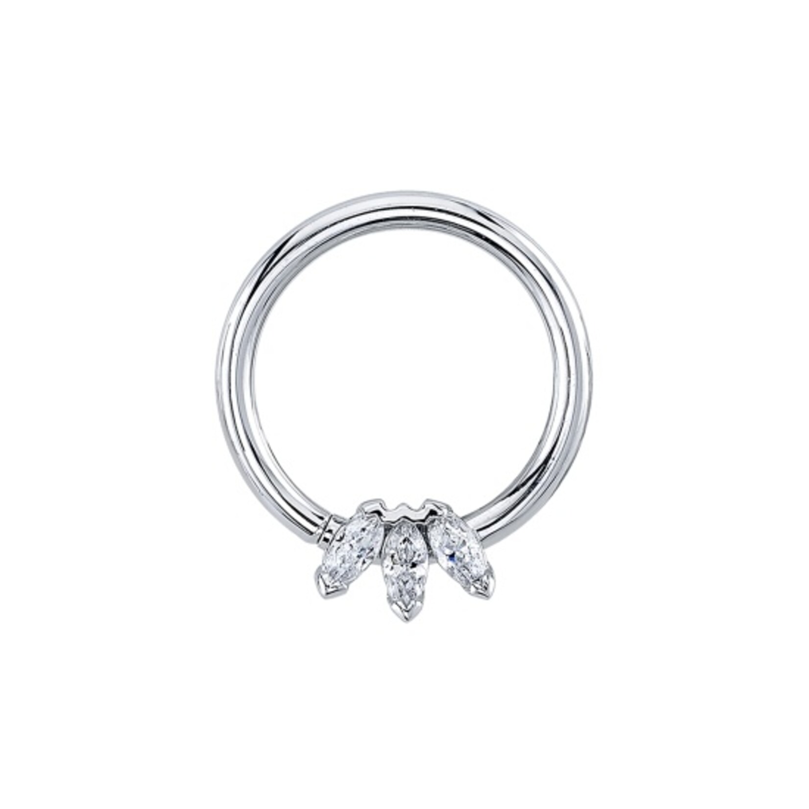 BVLA BVLA 16g Marquise Fan seam ring with 3x 3x1.5 CZ