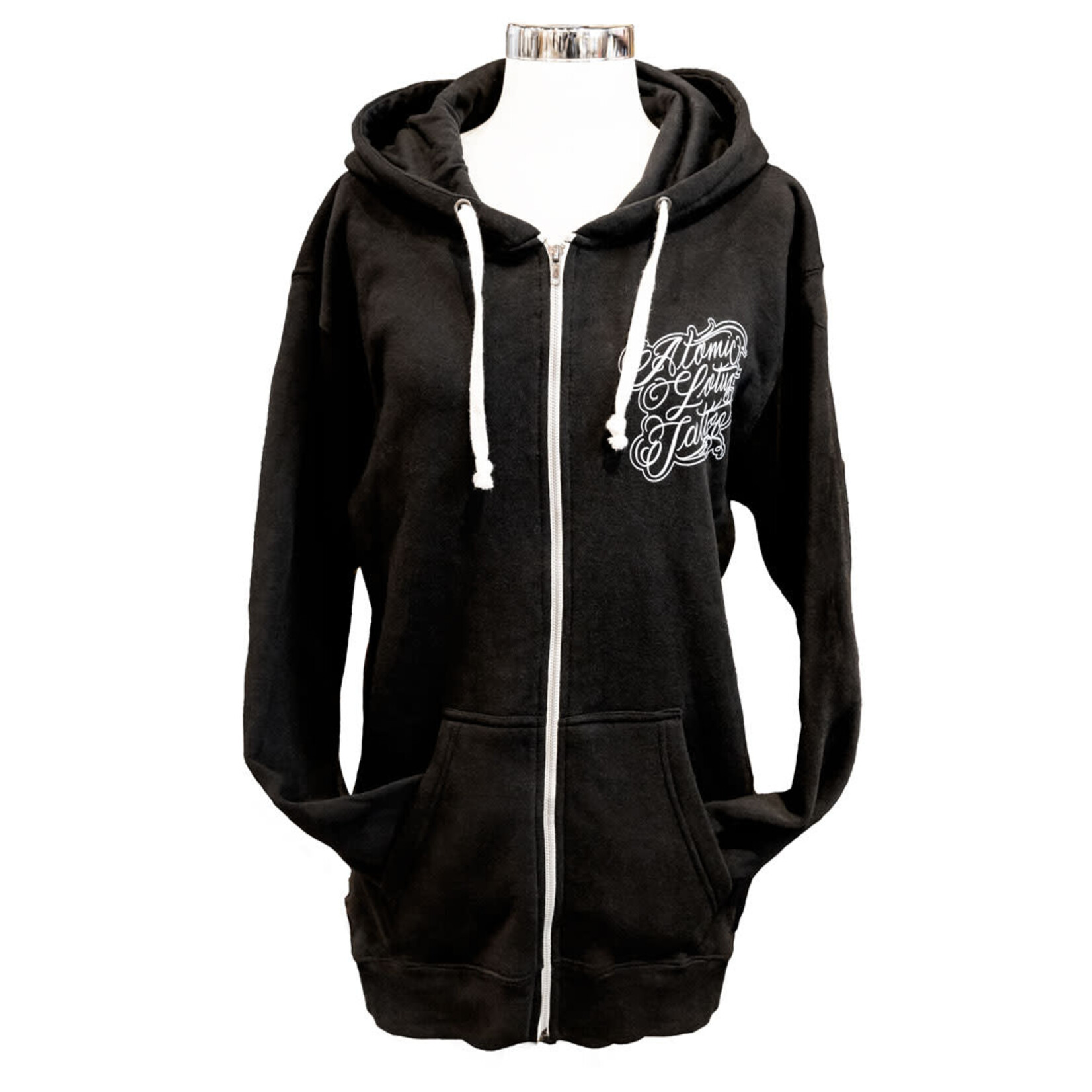 Atomic Lotus Tattoo Script Hoodies with zipper