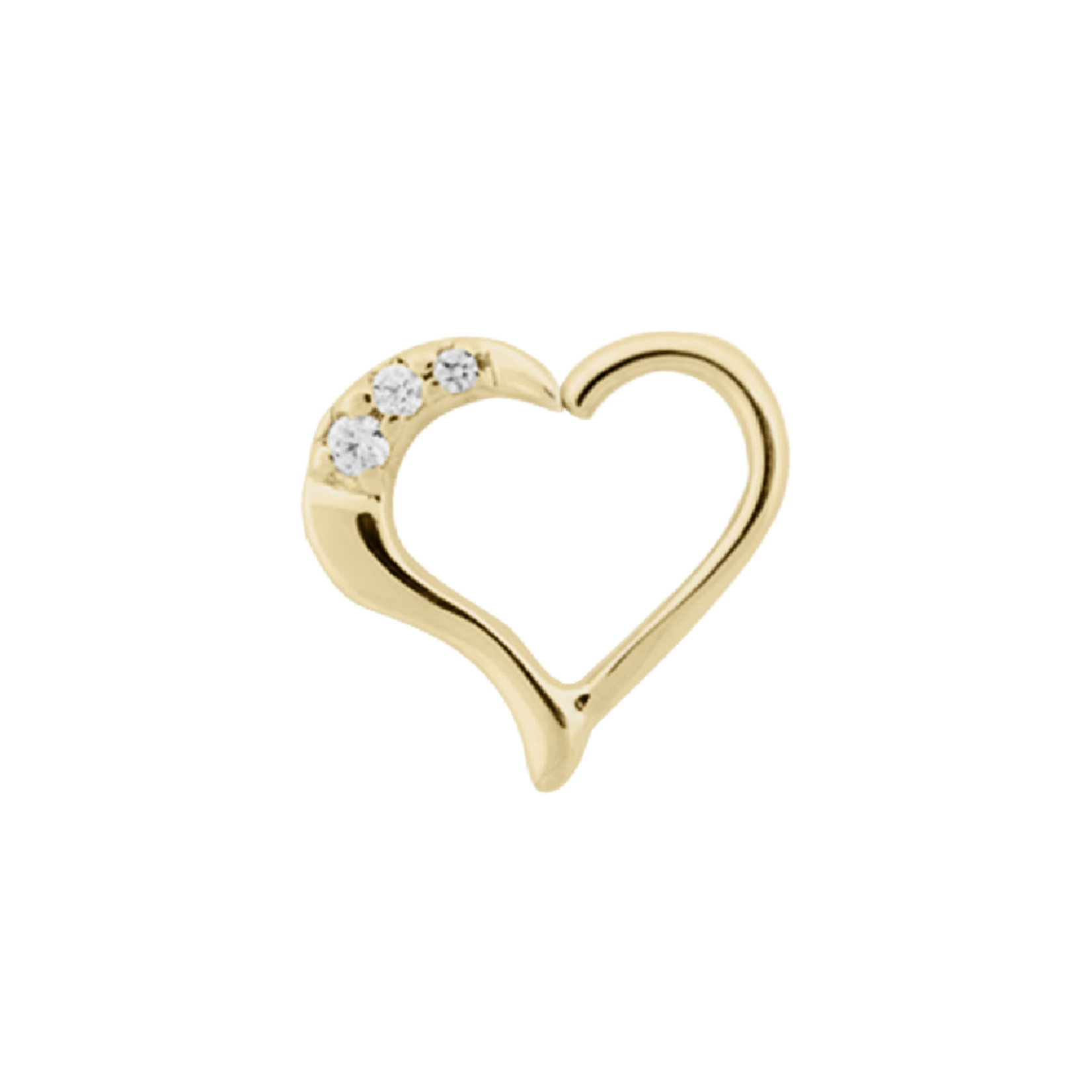 LeRoi Leroi 16g 3/8 "Mina" heart seam ring with CZ