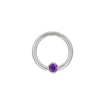 BVLA BVLA 16g Fixed Ring with 2.0 Prong-set AA Amethyst