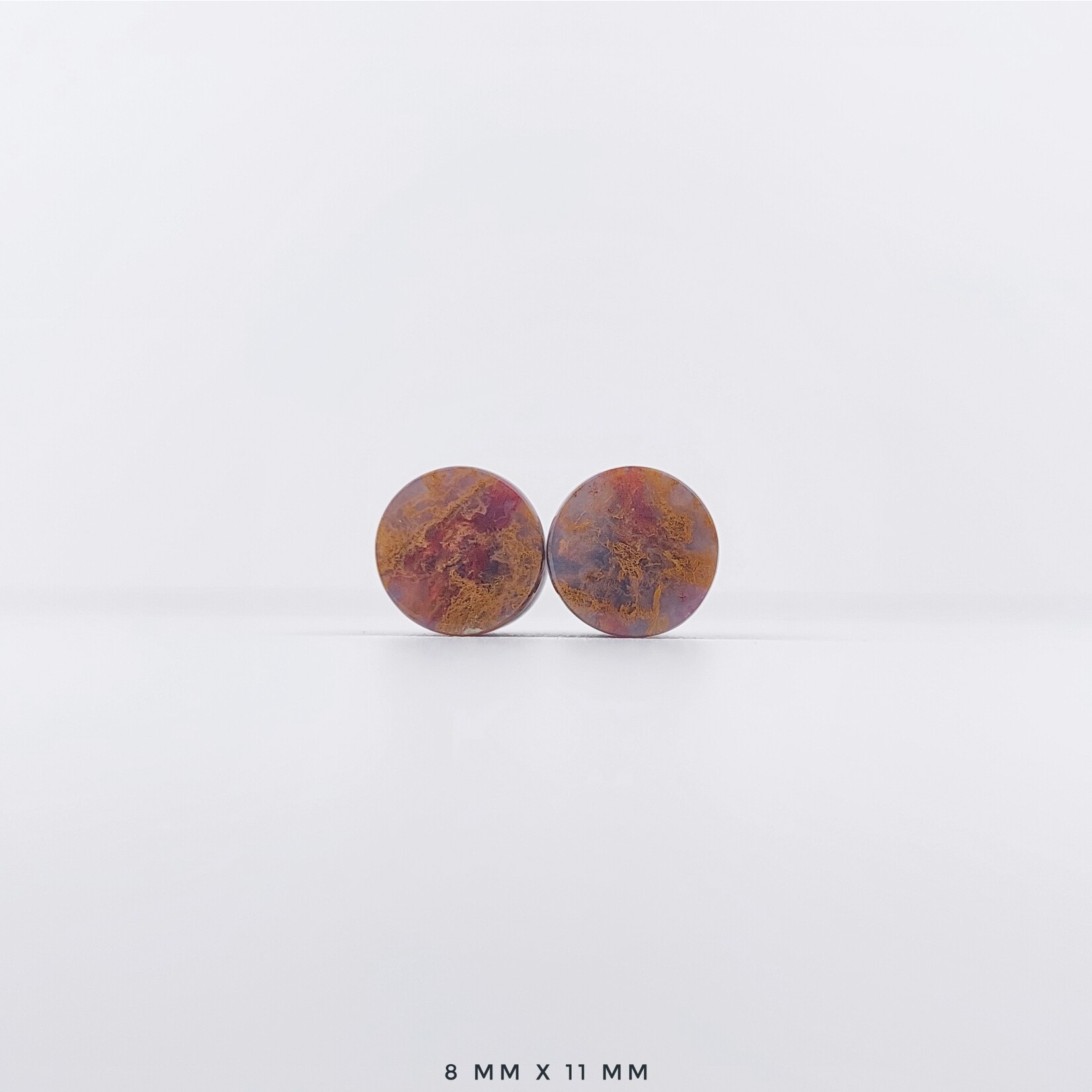 Grit Lapidary Grit Lapidary premium double flared Red Moss Agate plugs