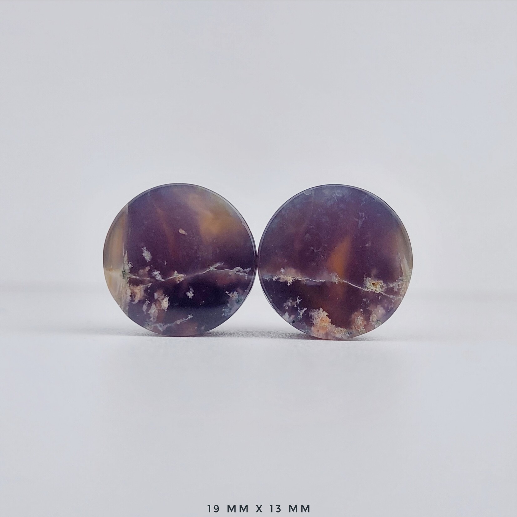 Grit Lapidary Grit Lapidary premium double flared Purple Chalcedony plugs