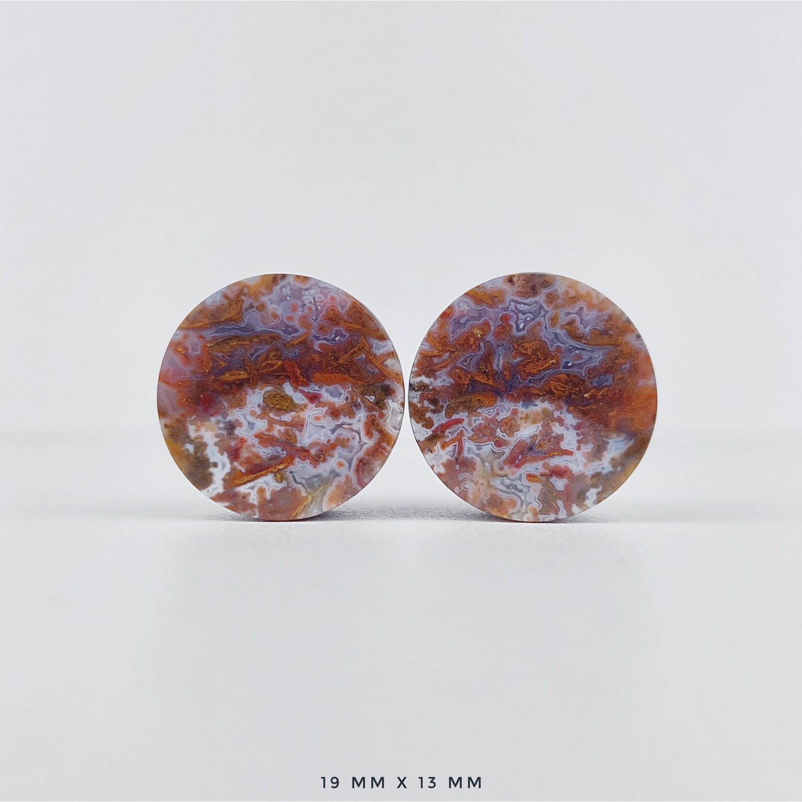 Grit Lapidary Grit Lapidary premium double flared Red Moss Agate plugs
