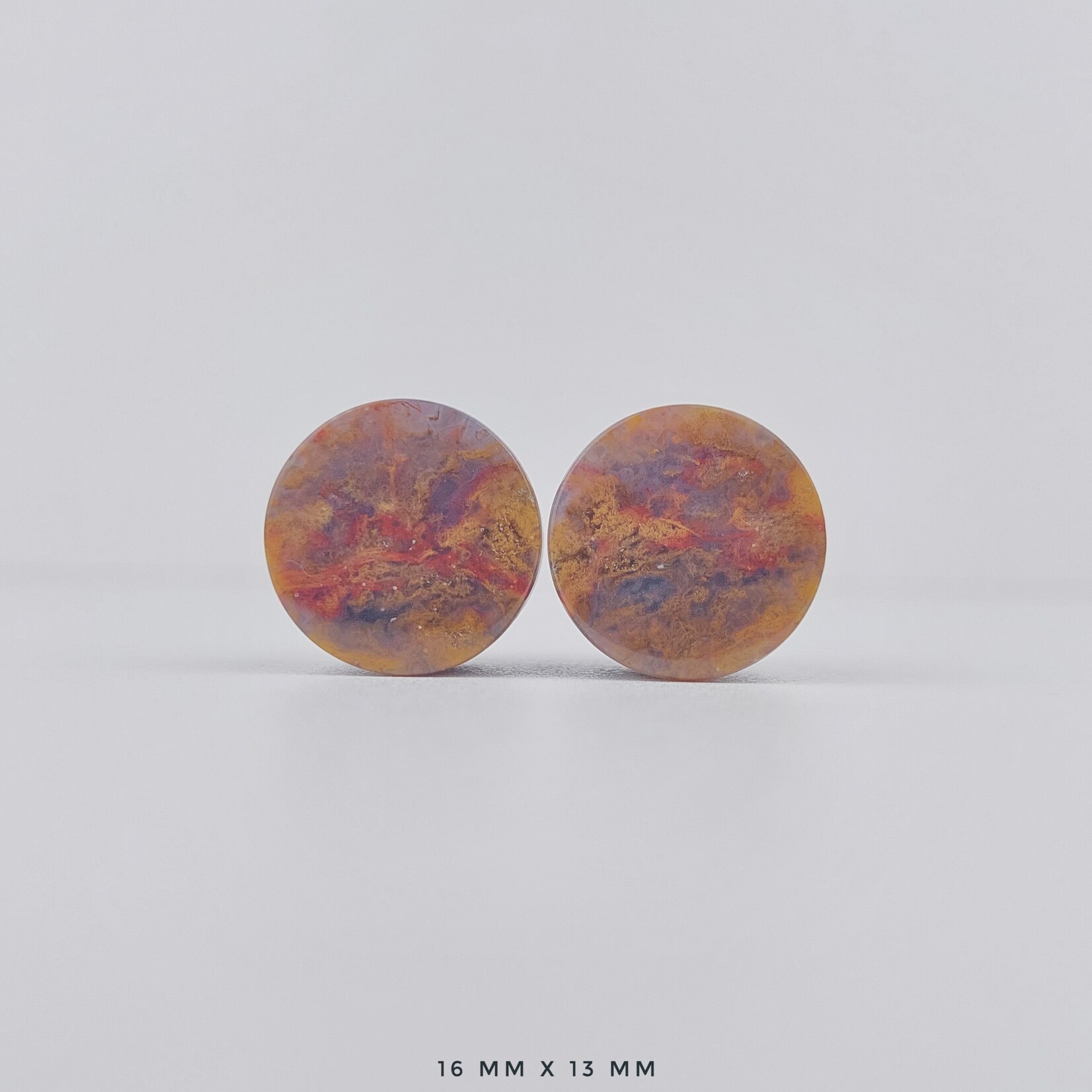 Grit Lapidary Grit Lapidary premium double flared Red Moss Agate plugs