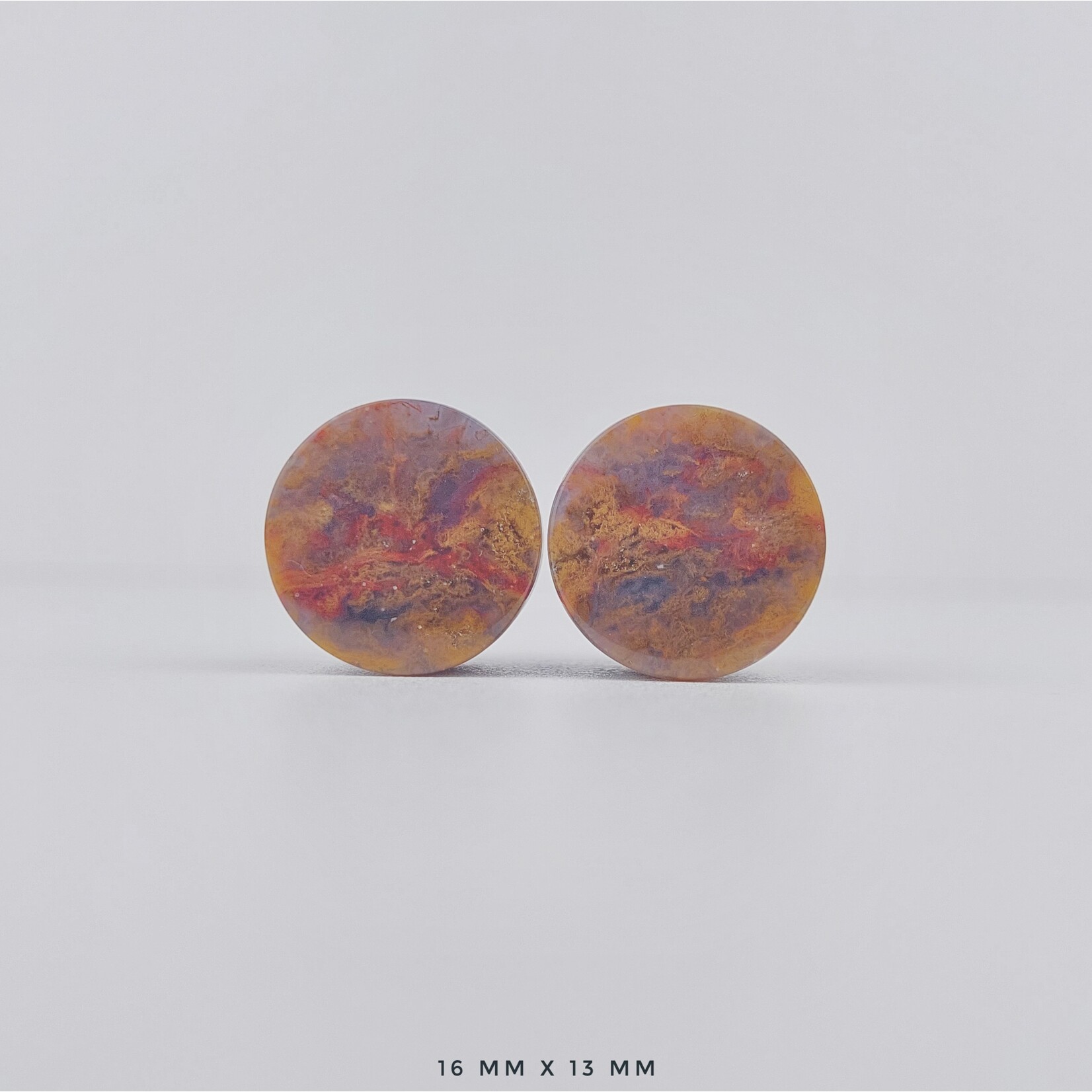 Grit Lapidary Grit Lapidary premium double flared Red Moss Agate plugs