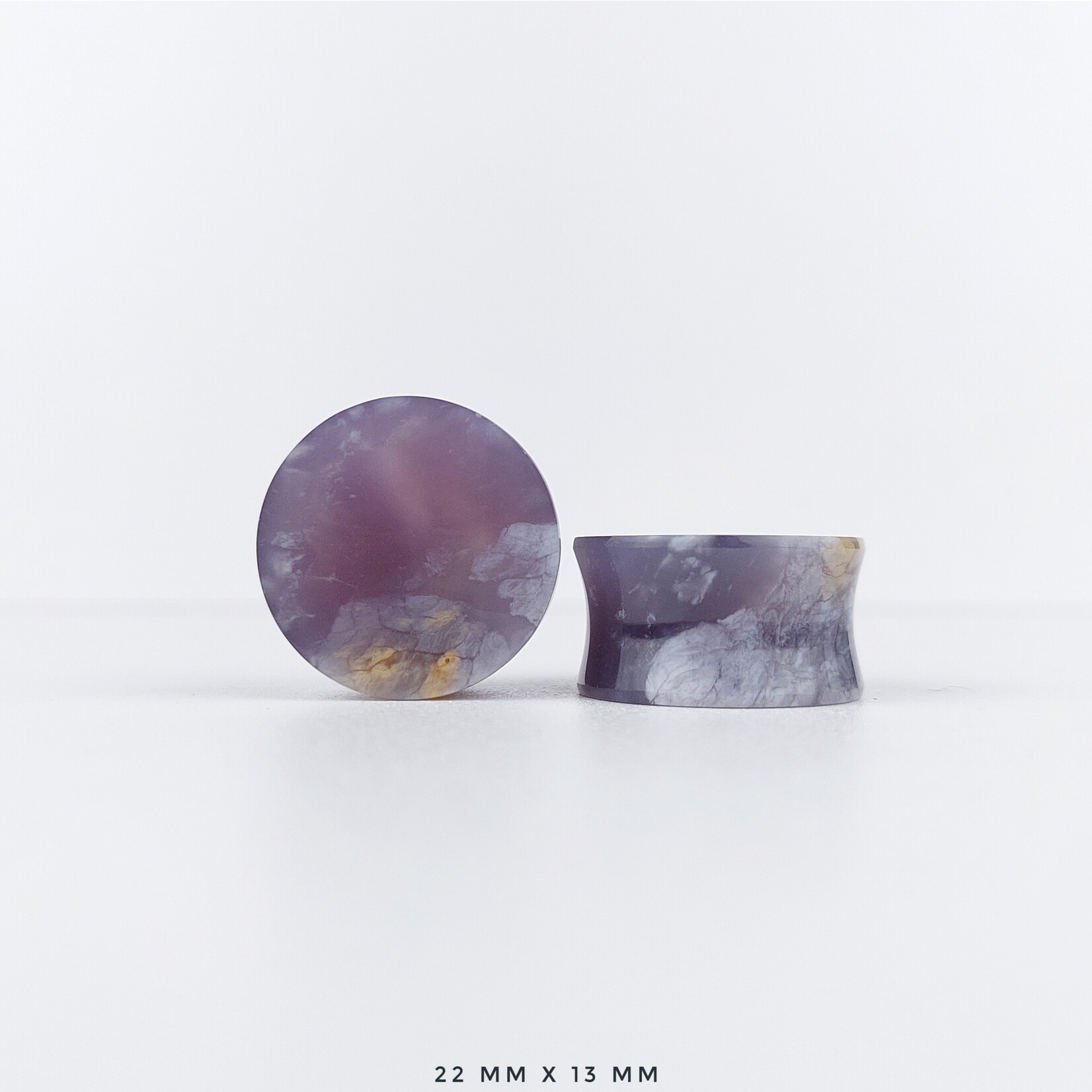 Grit Lapidary Grit Lapidary premium double flared Purple Chalcedony plugs