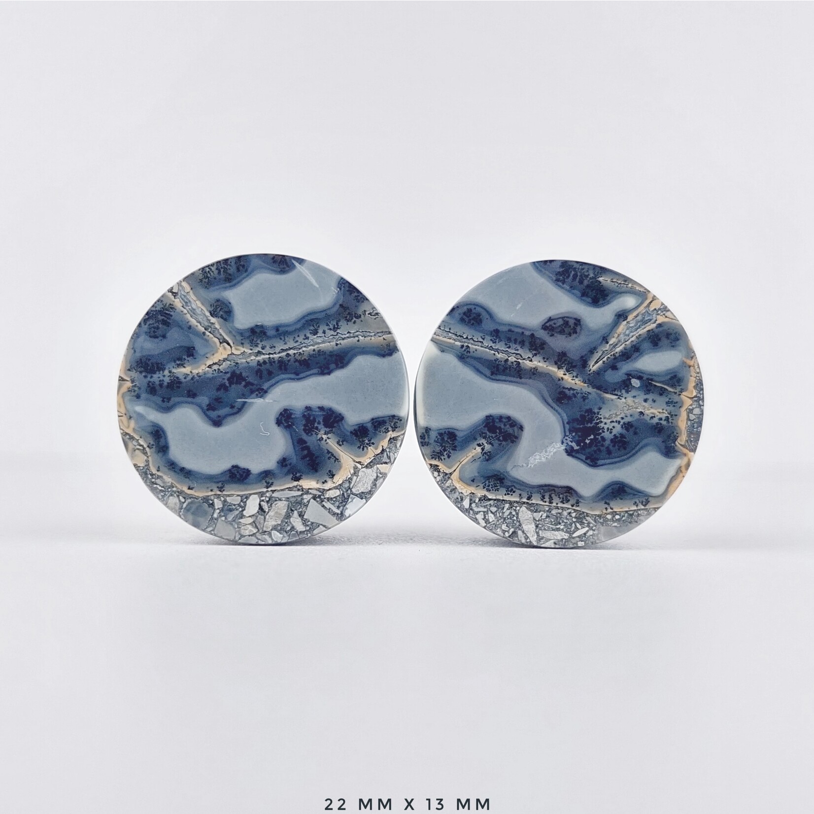 Grit Lapidary Grit Lapidary premium double flared Dendritic Maligano Jasper plugs
