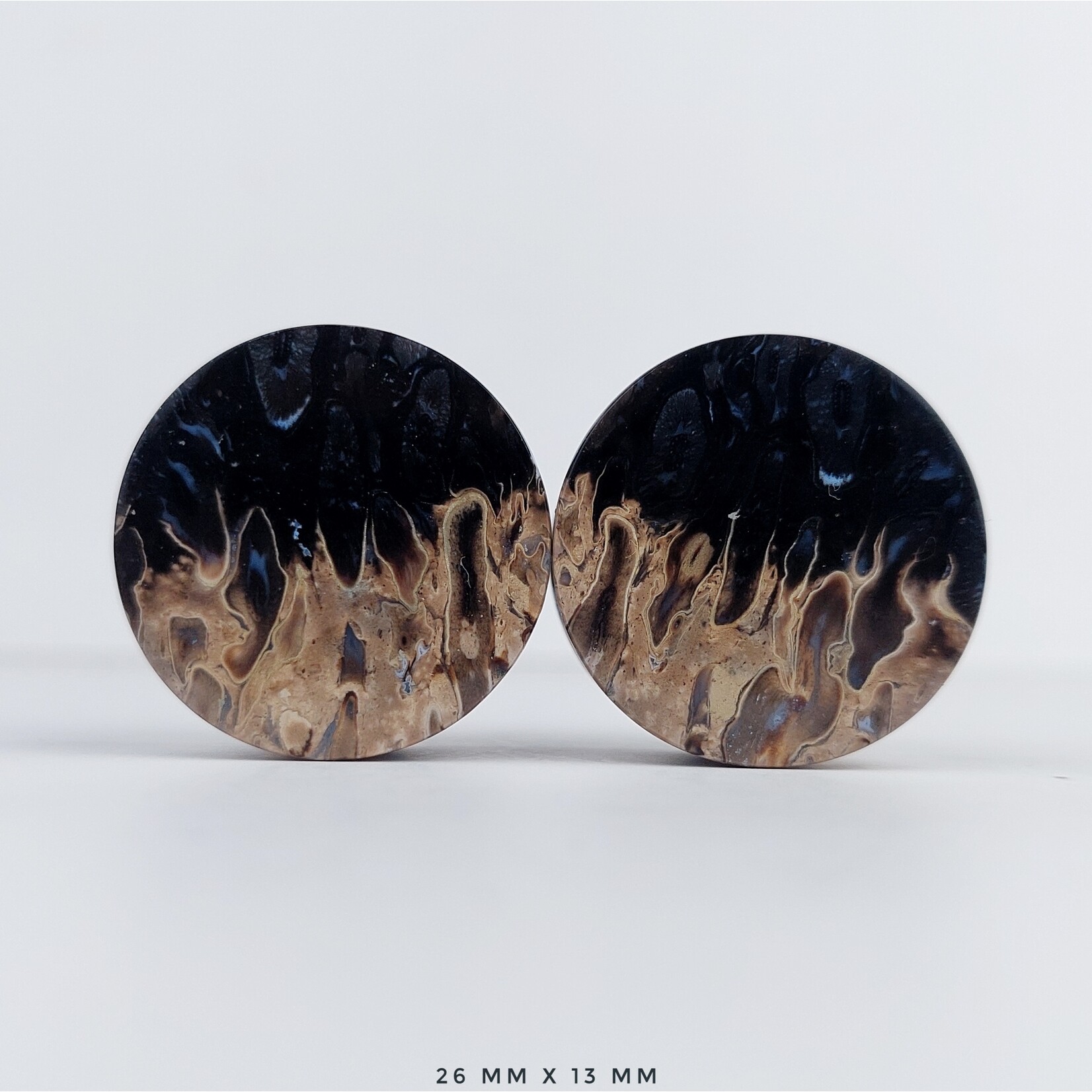 Grit Lapidary Grit Lapidary premium double flared Petrified Palm Wood plugs