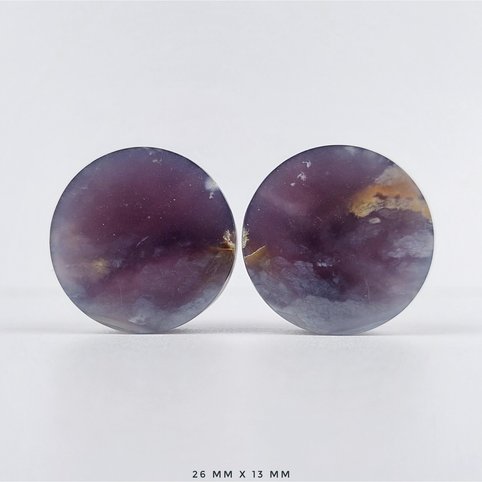 Grit Lapidary Grit Lapidary premium double flared Purple Chalcedony plugs