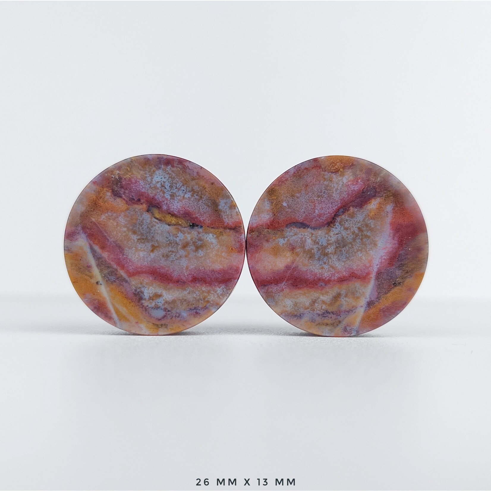 Grit Lapidary Grit Lapidary premium double flared Red Moss Agate plugs