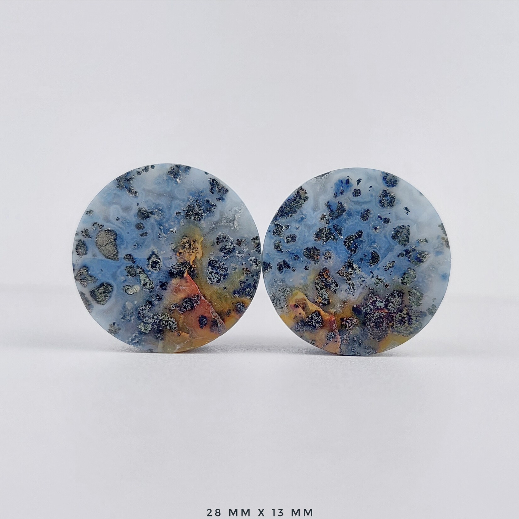 Grit Lapidary Grit Lapidary premium double flared Marcasite in Agate plugs