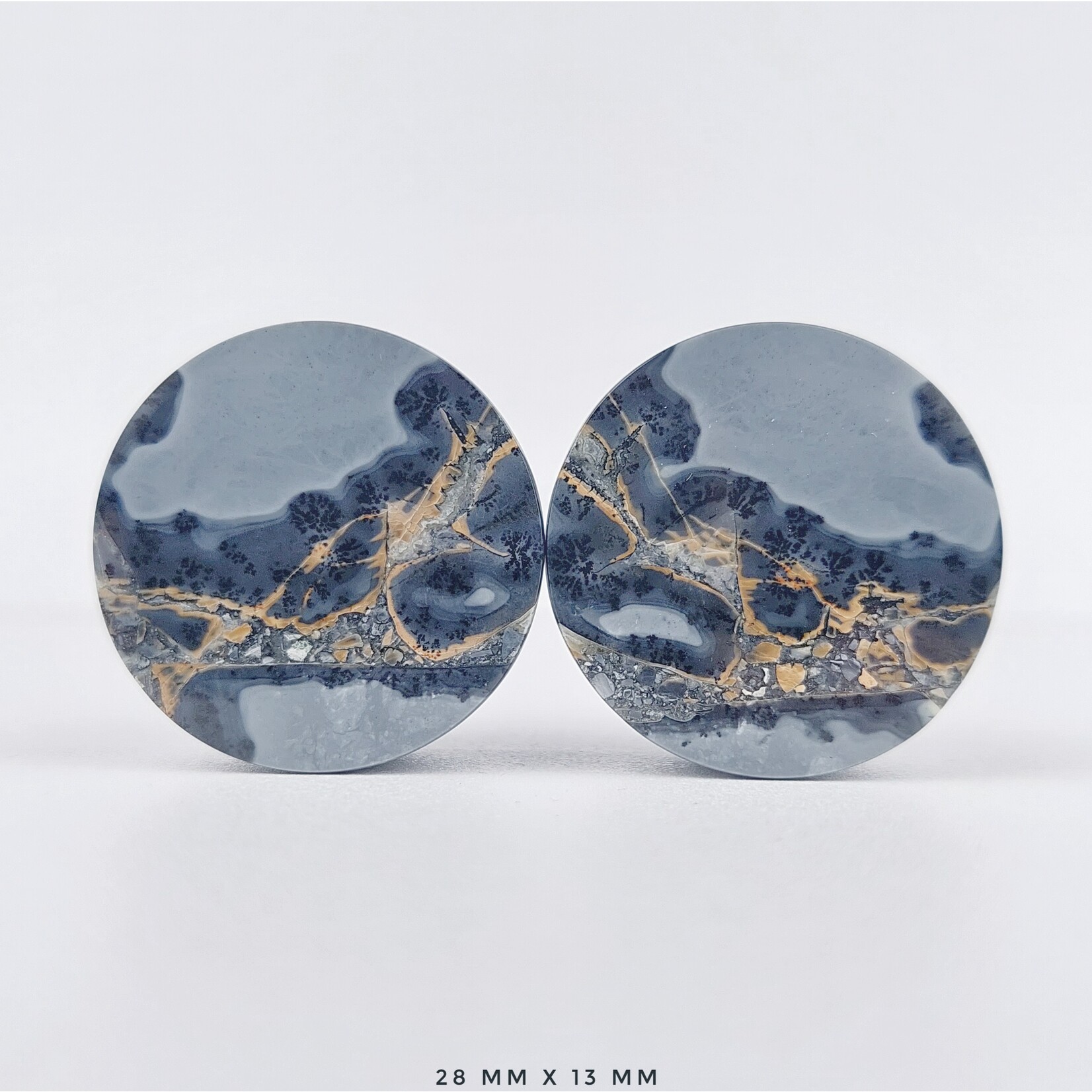 Grit Lapidary Grit Lapidary premium double flared Dendritic Maligano Jasper plugs