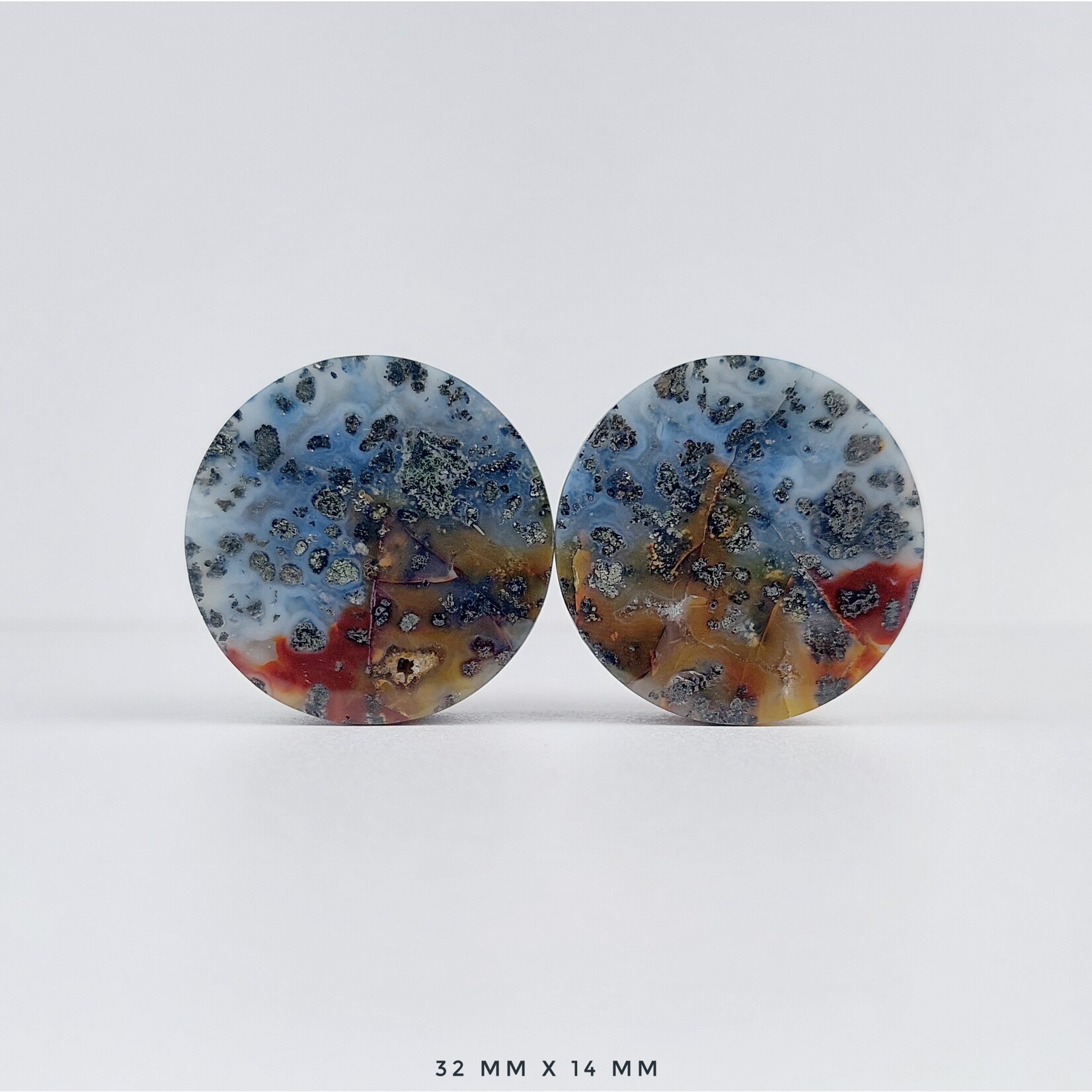 Grit Lapidary Grit Lapidary premium double flared Marcasite in Agate plugs