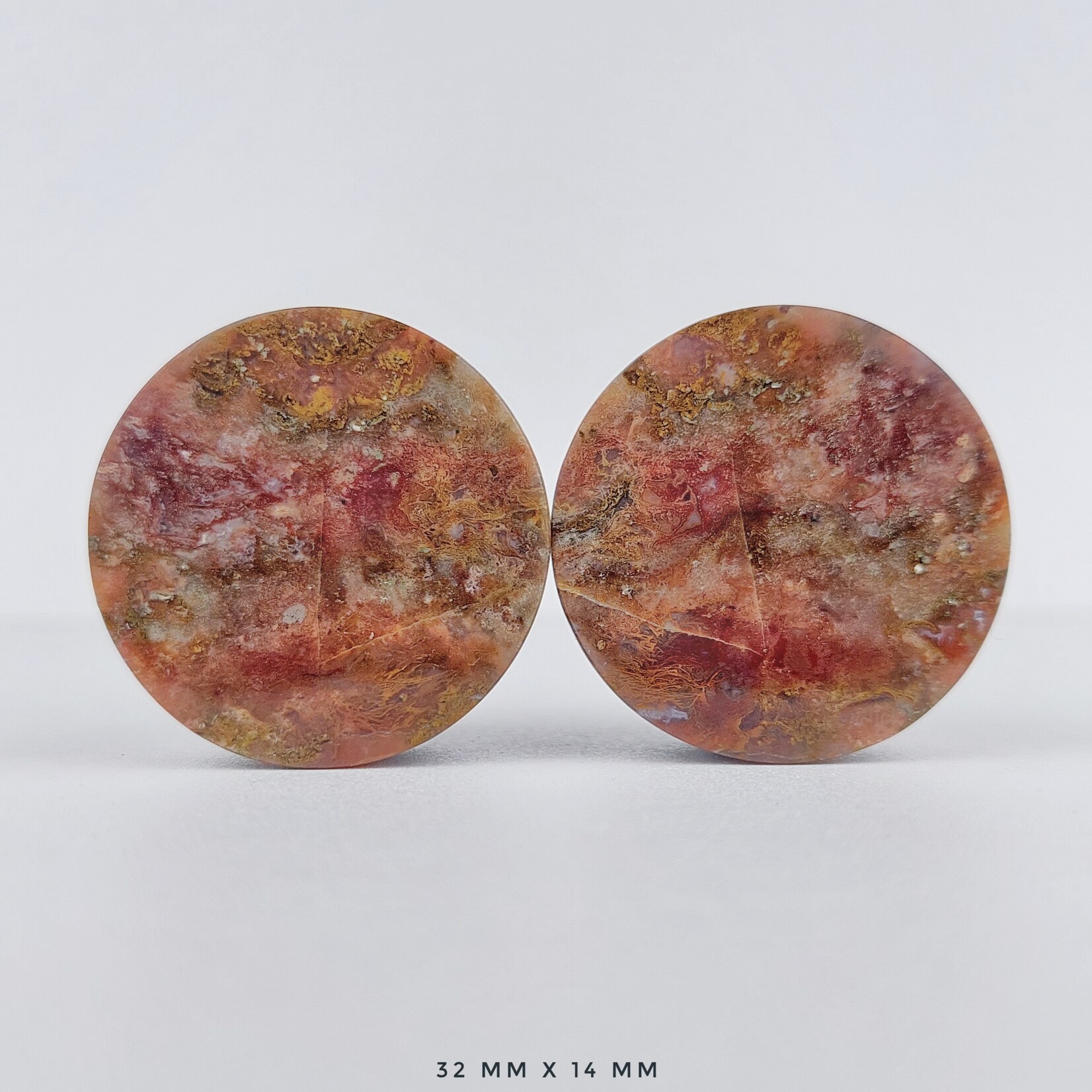 Grit Lapidary Grit Lapidary premium double flared Red Moss Agate plugs