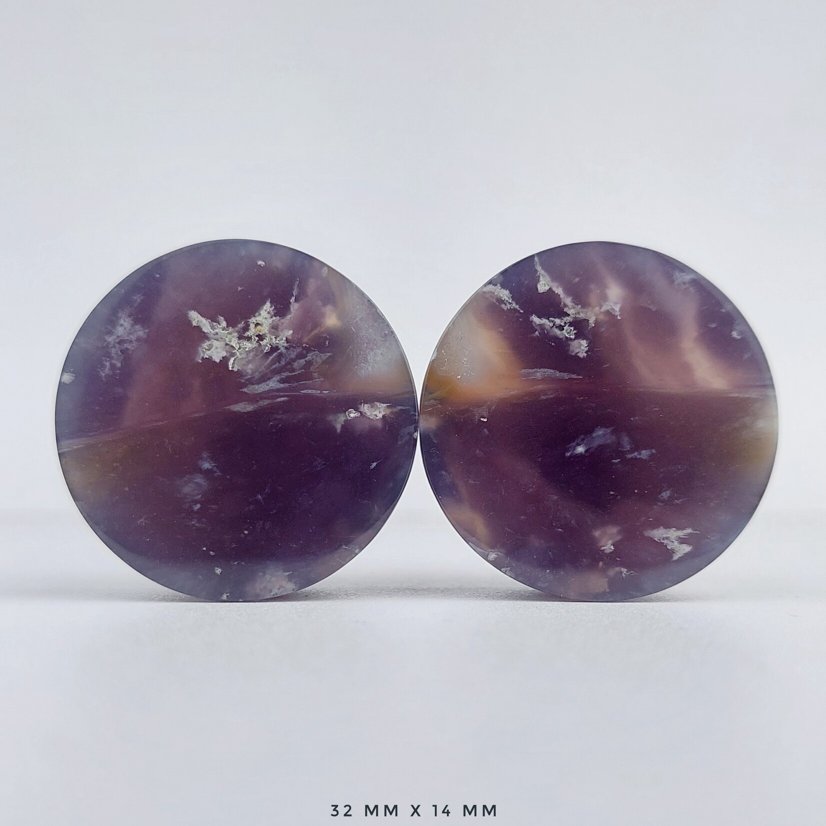 Grit Lapidary Grit Lapidary premium double flared Purple Chalcedony plugs