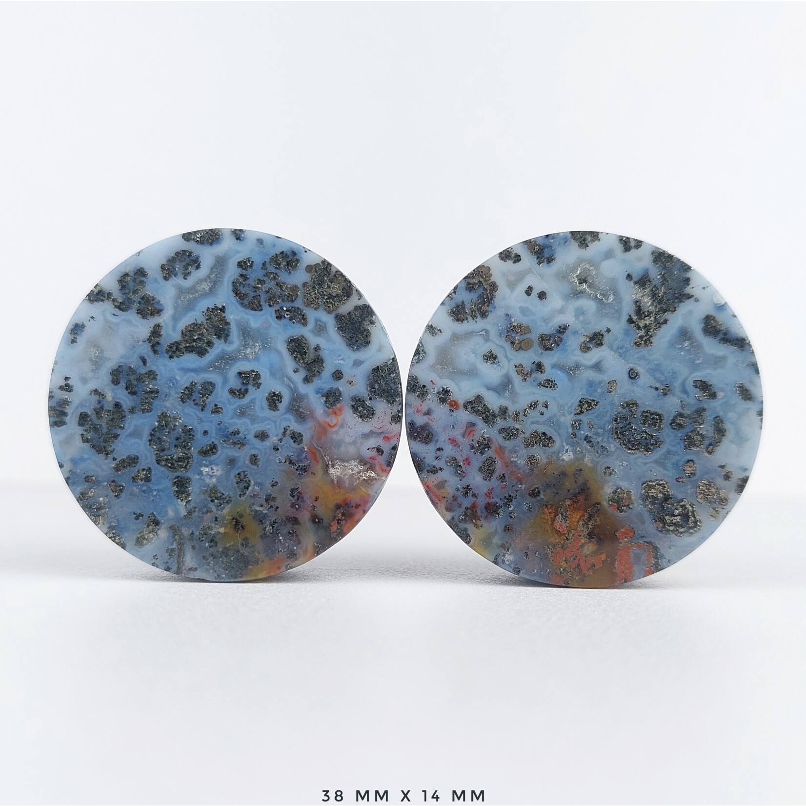 Grit Lapidary Grit Lapidary premium double flared Marcasite in Agate plugs