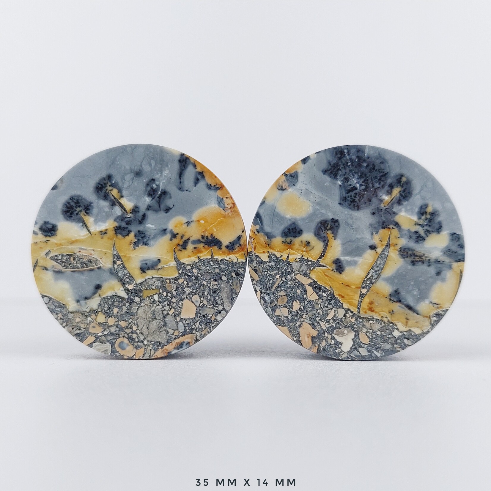Grit Lapidary Grit Lapidary premium double flared Dendritic Maligano Jasper plugs