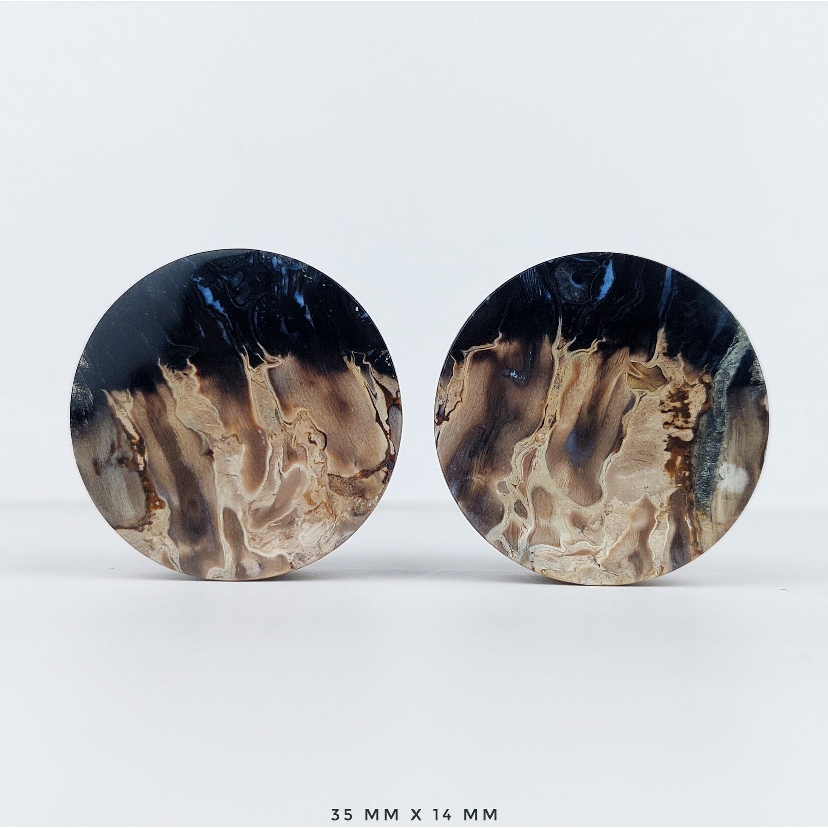 Grit Lapidary Grit Lapidary premium double flared Petrified Palm Wood plugs