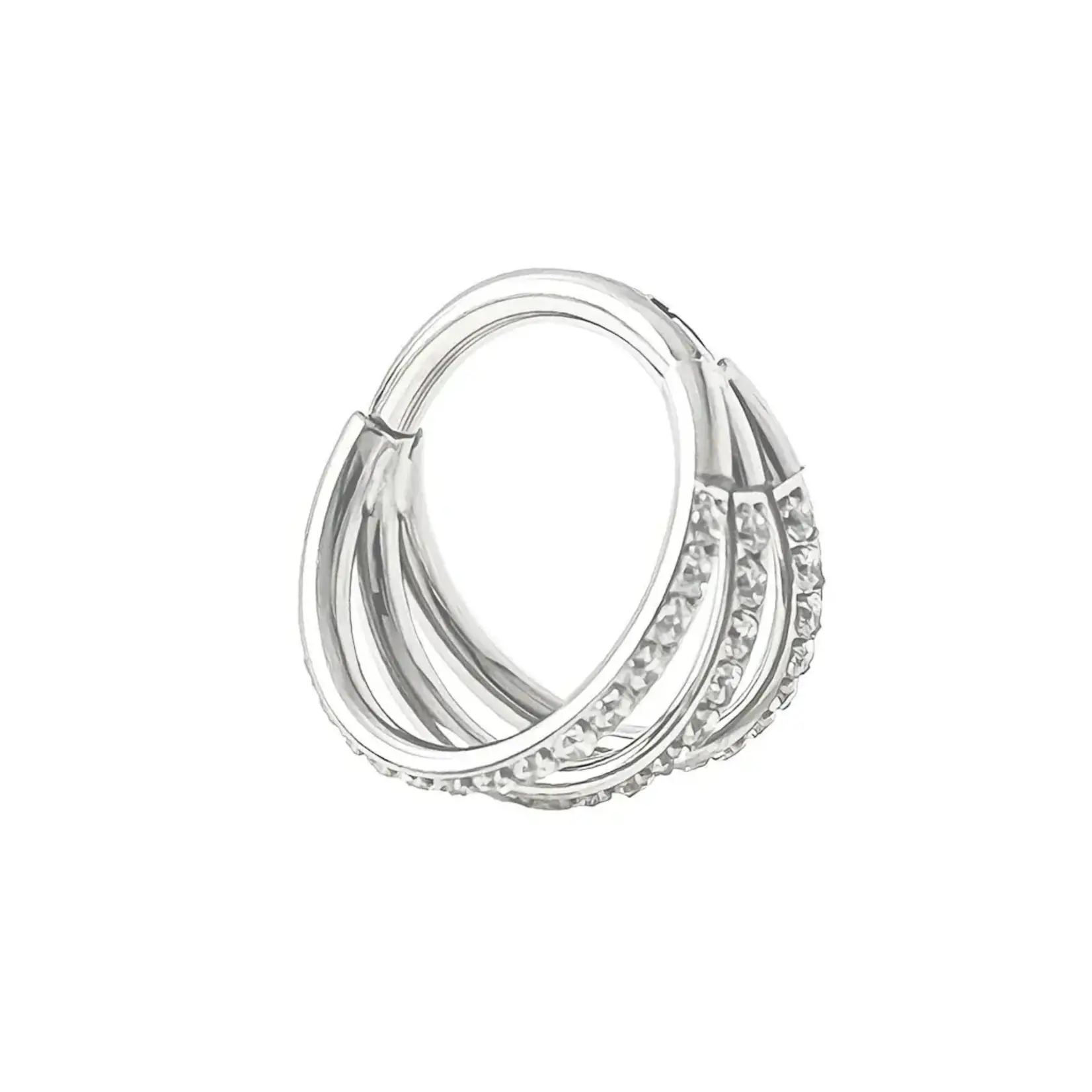 Diablo Organics Crucial by Diablo Organics 16g titanium triple row clicker with CZ