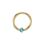 BVLA BVLA 16g Fixed Ring with 2.5 AA Swiss Blue Topaz