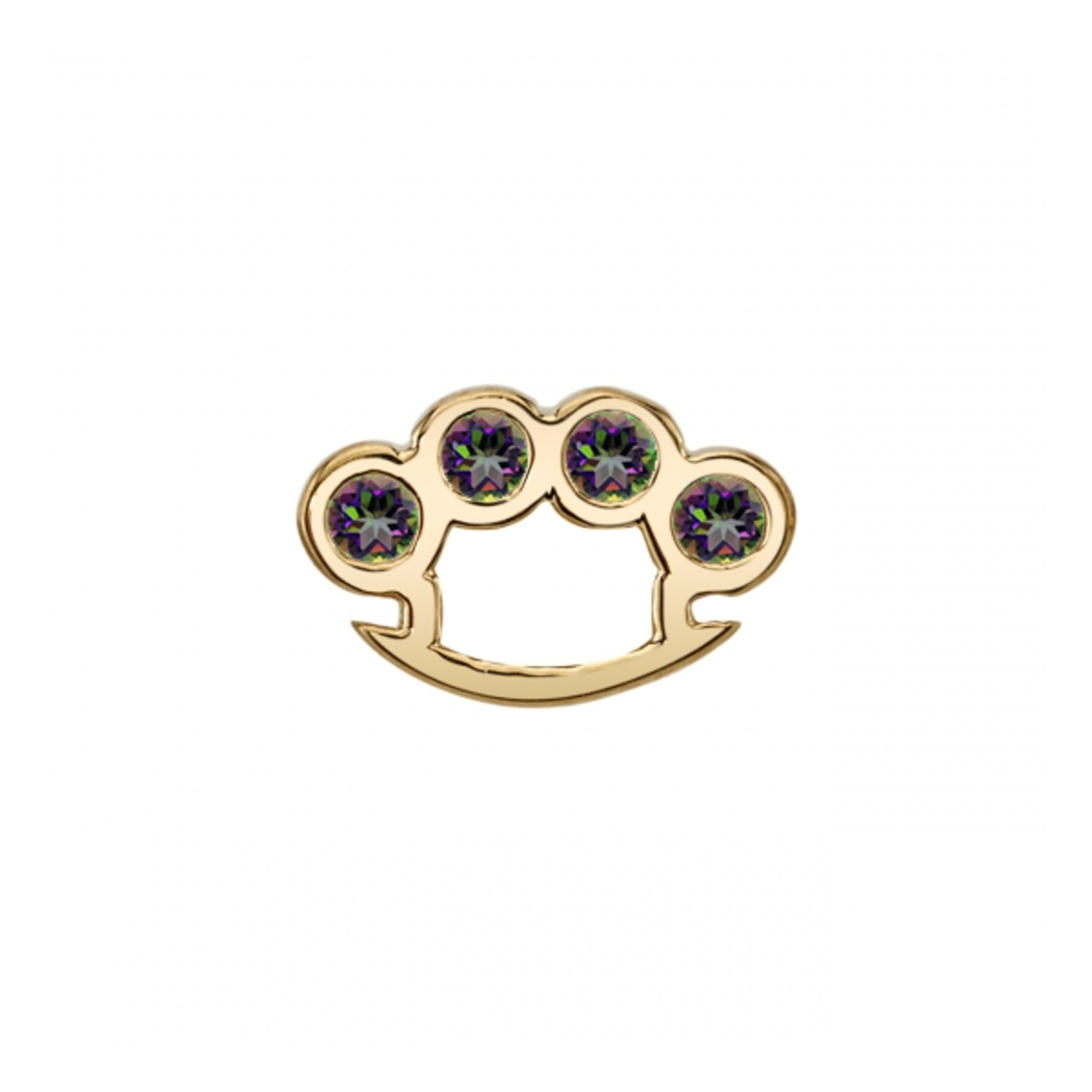 BVLA BVLA 20g 7.0 "Brass Knuckle" nostril screw with 4x 1.5 Mystic Topaz