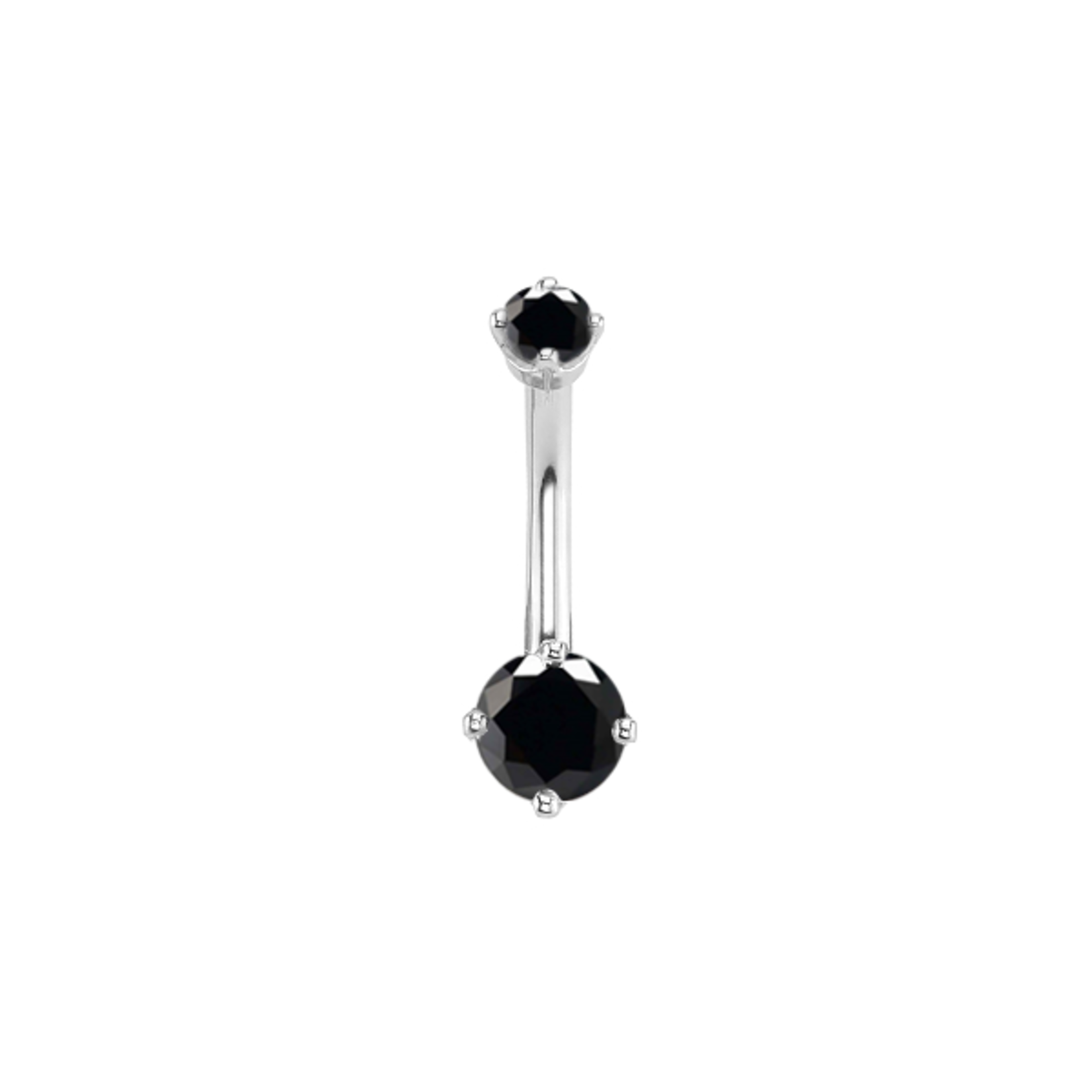 BVLA BVLA prong navel curve with 5.0 and 3.0 faceted onyx
