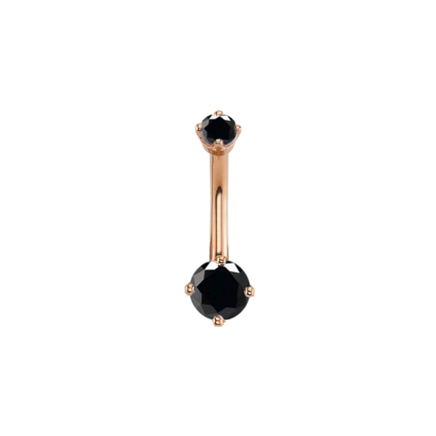 BVLA BVLA prong navel curve with 5.0 and 3.0 faceted onyx
