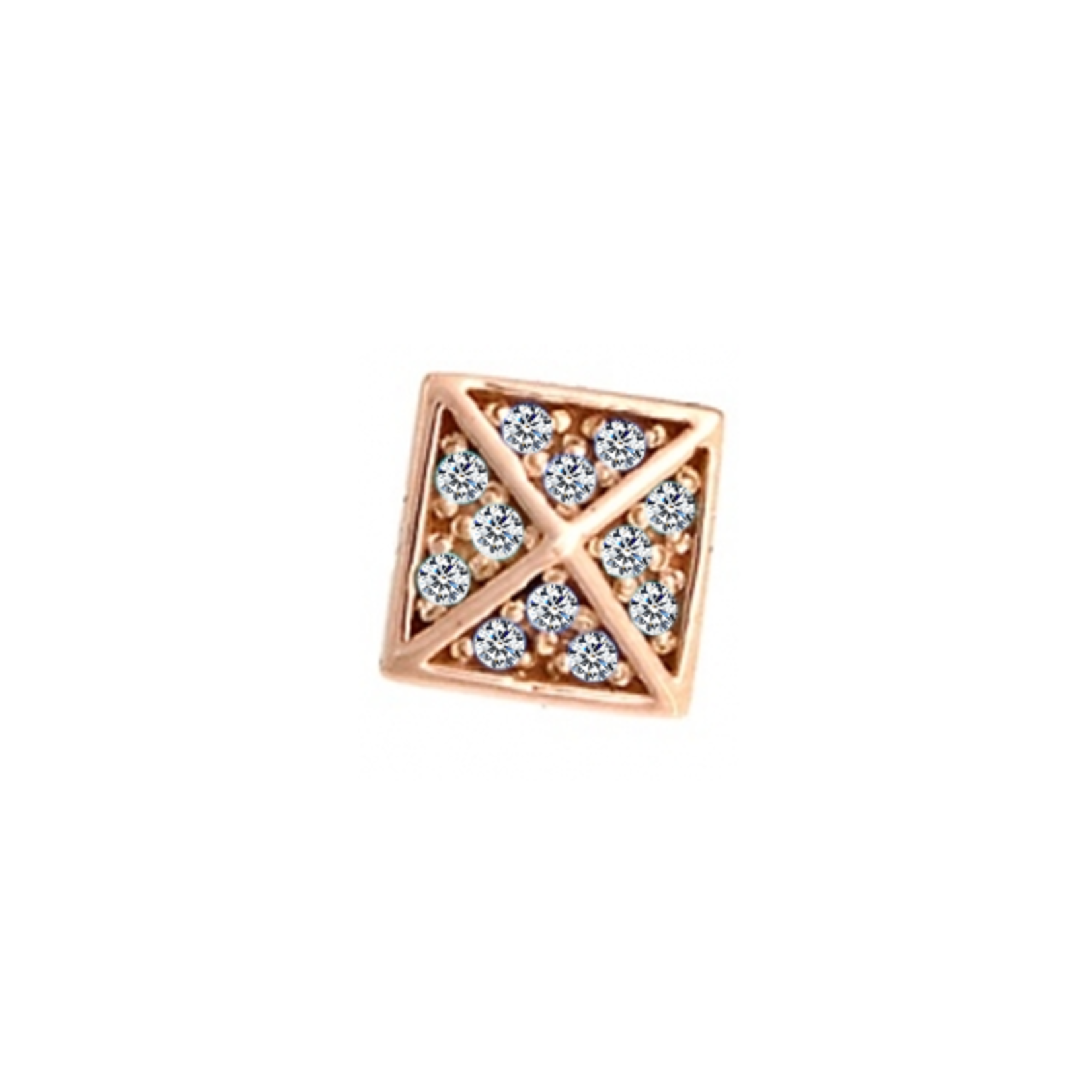 BVLA BVLA 6.0 "Micro pave pyramid" threaded end with 12x 1.0 CZ