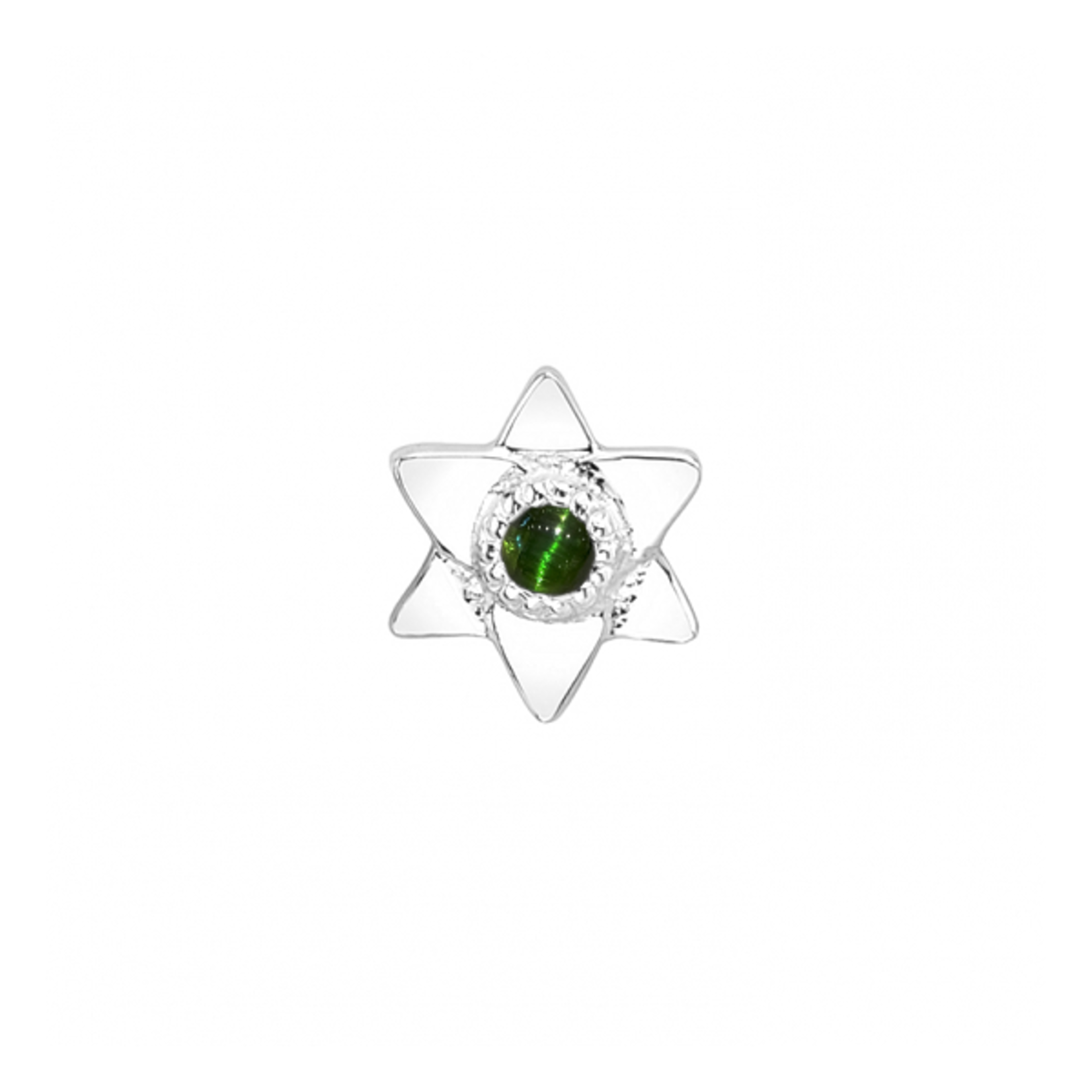 BVLA BVLA white gold "Lotus" threaded end with 1.5 green tourmaline