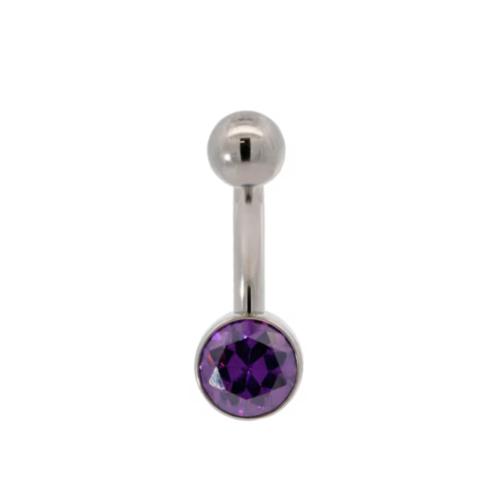 LeRoi Leroi 14g 7/16  bezel set single stone navel curve