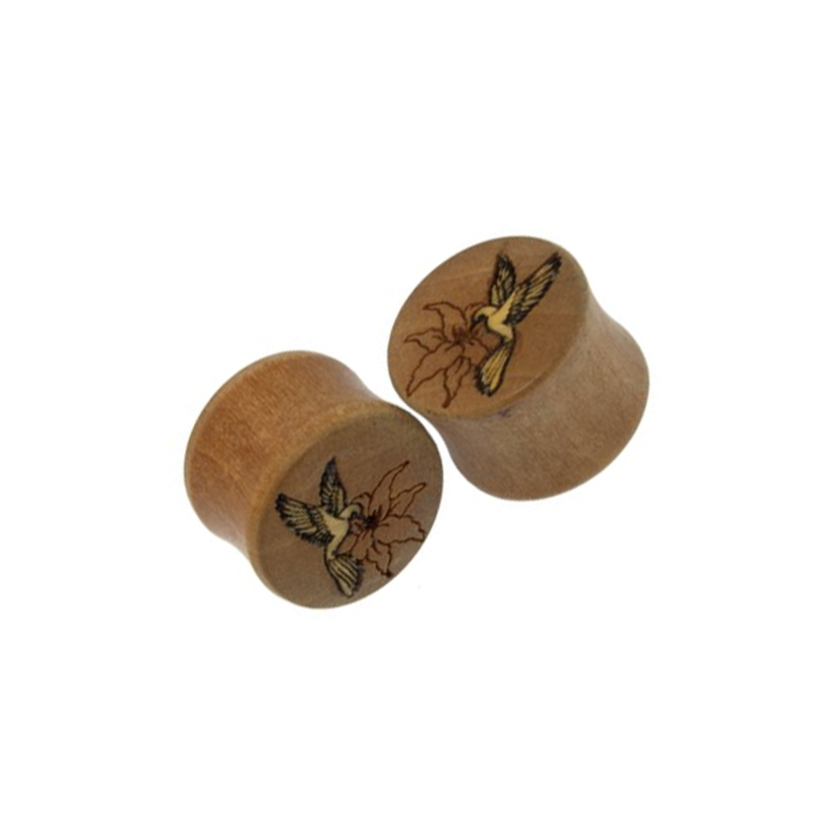 Modifika wood double flared etched plugs.