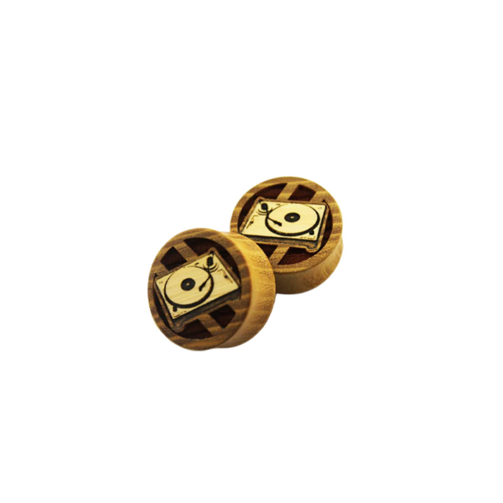 Modifika wood double flared etched plugs.