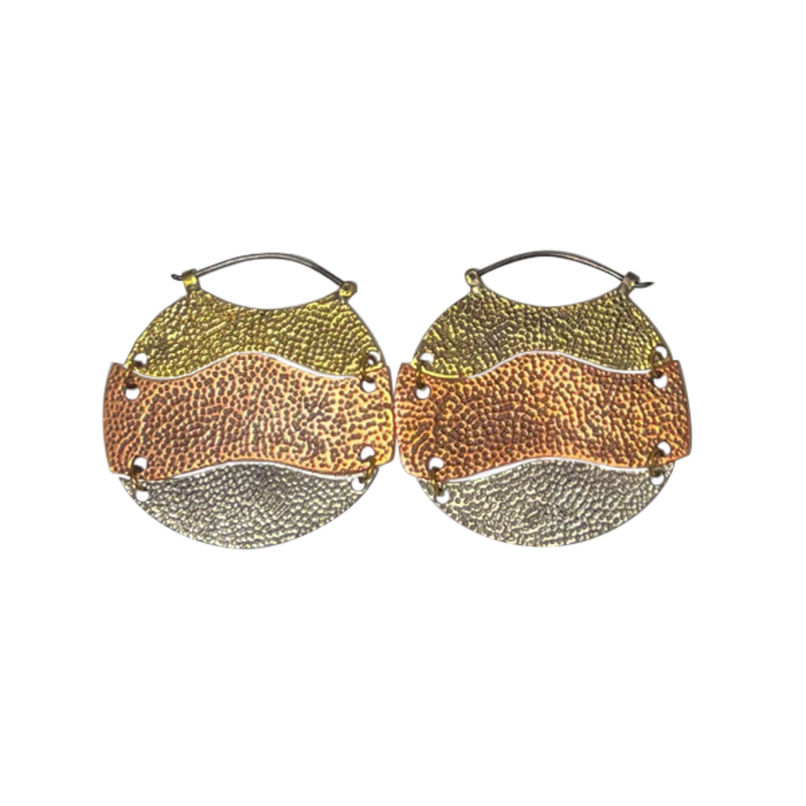 Oracle Oracle mixed metal 60.0 "Hammered Trilogy Hoops"