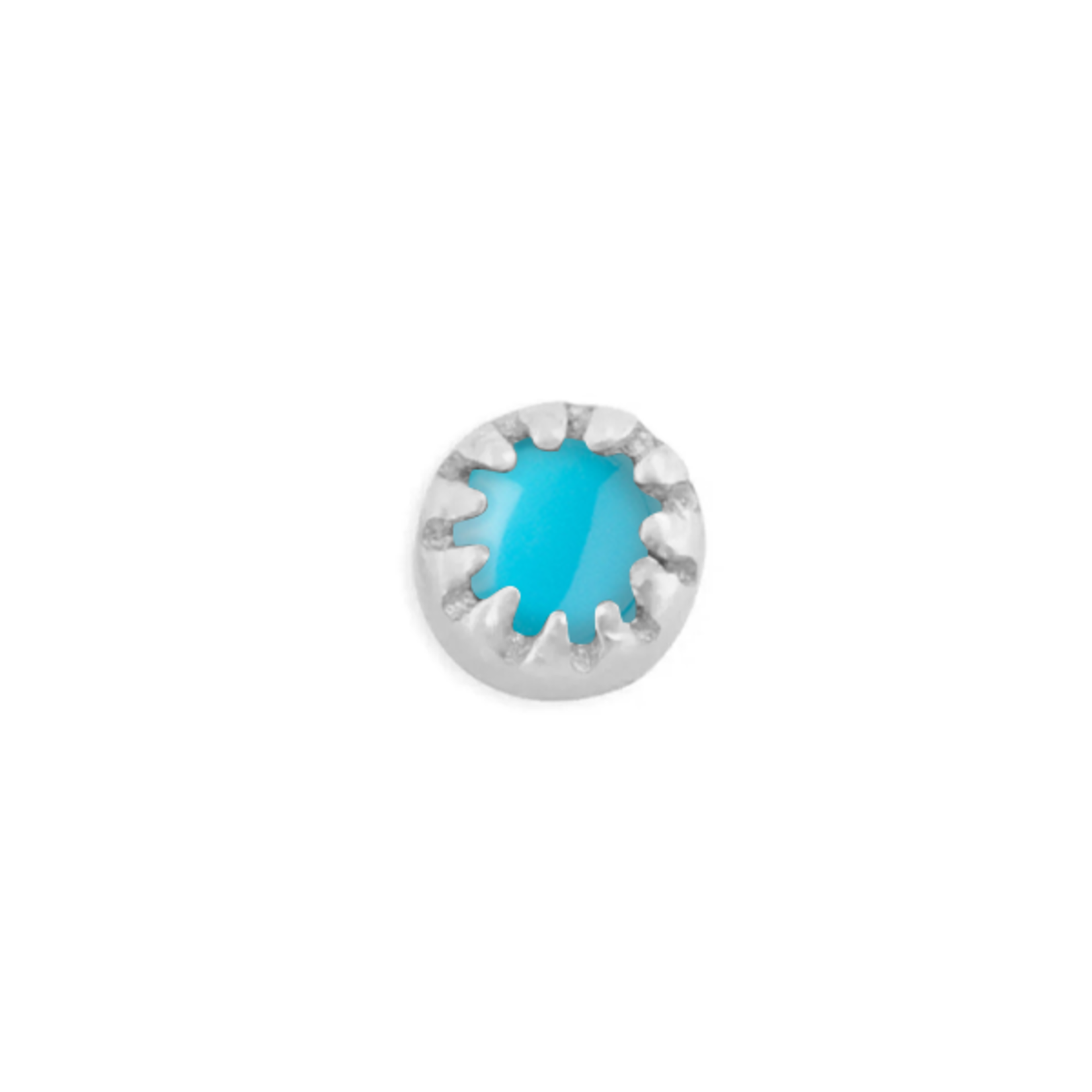 Tawapa Tawapa scalloped gem setting press fit end with turquoise