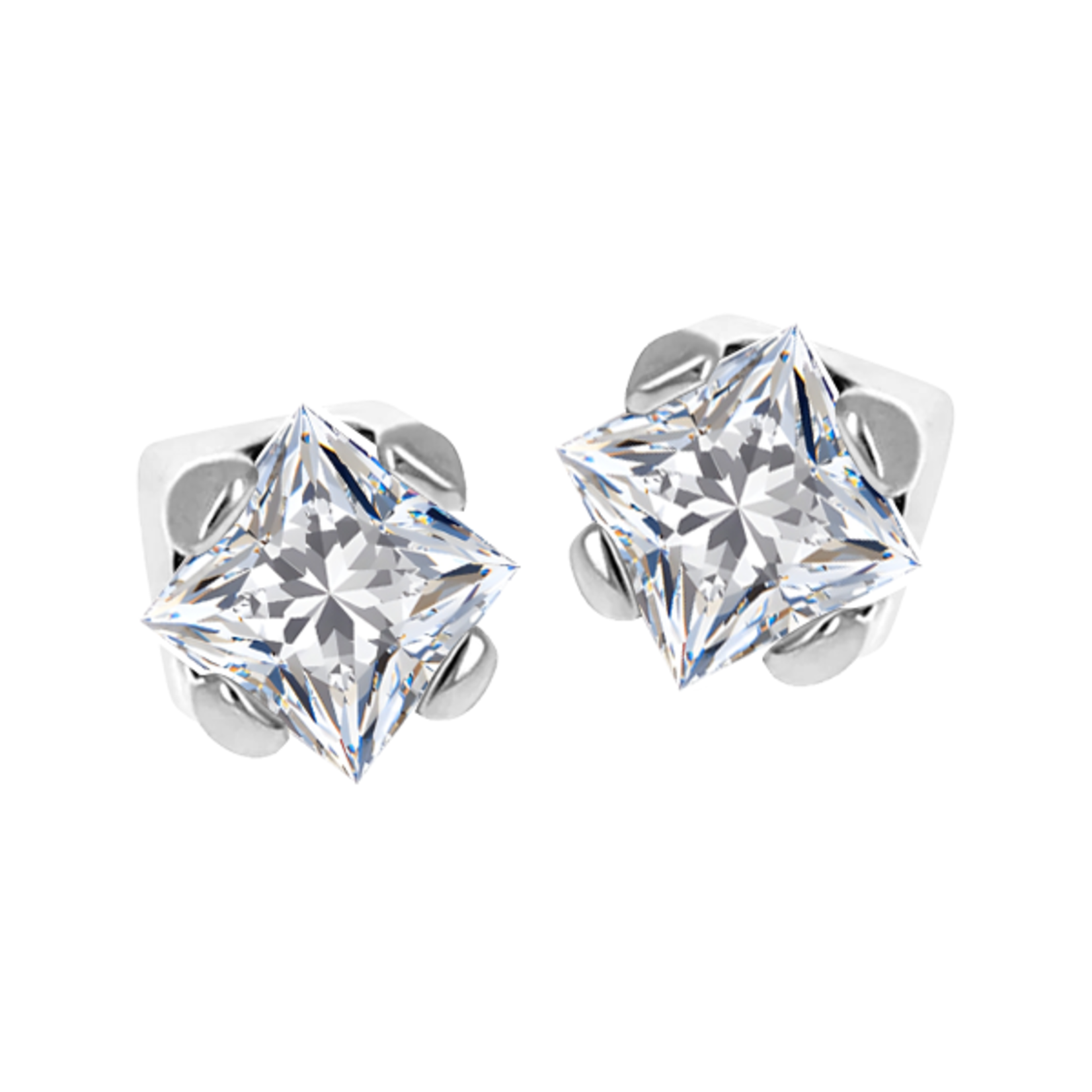 Anatometal Anatometal gold press-fit end with princess cut CZ