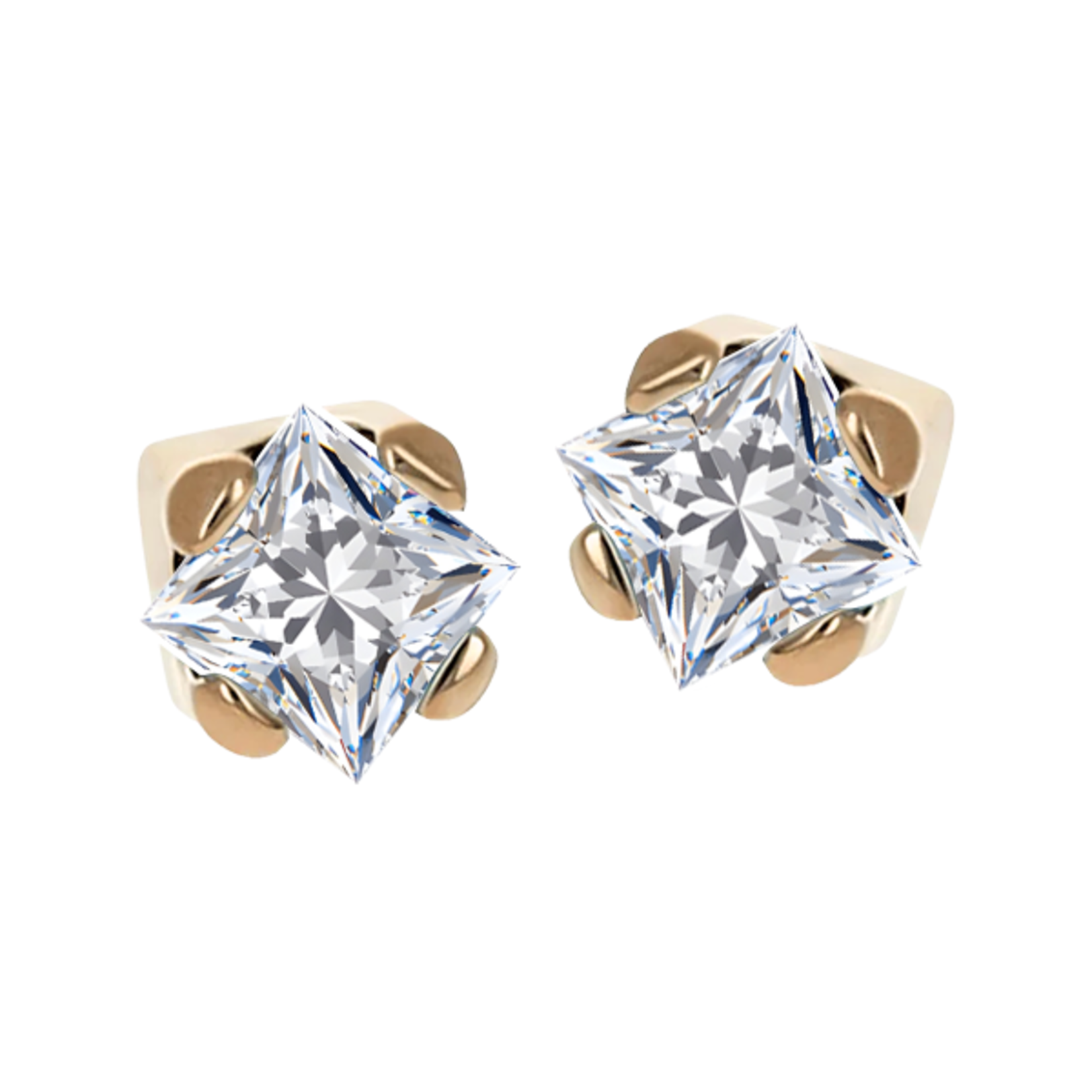 Anatometal Anatometal press-fit end with Princess-Cut CZ