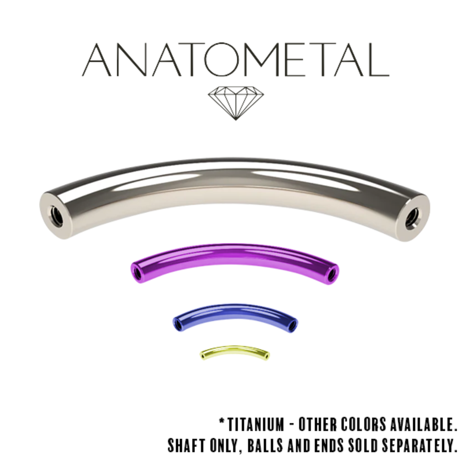 Anatometal 16g Anatometal titanium curved barbell shaft