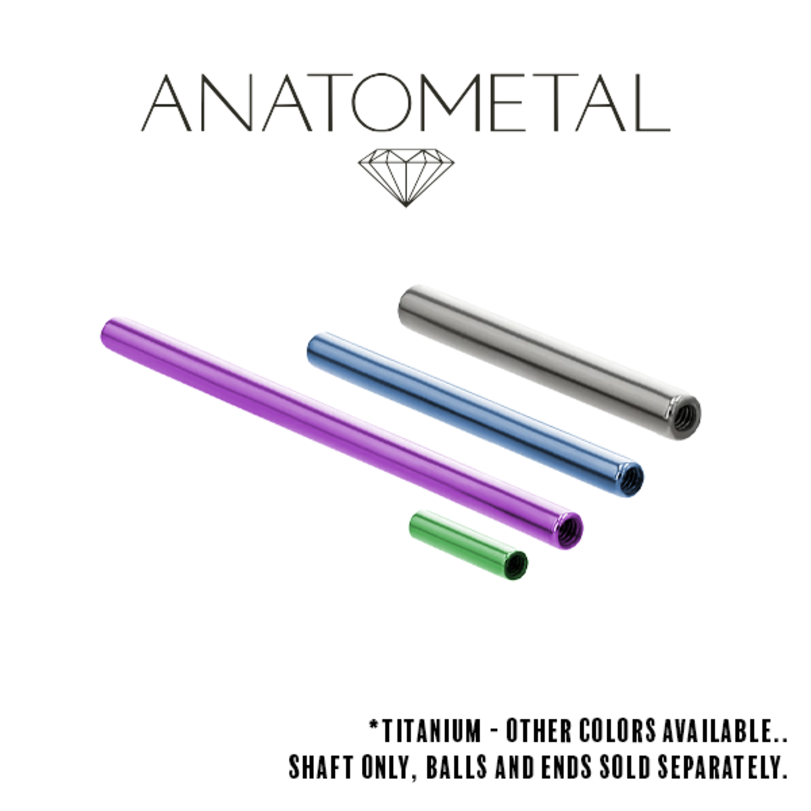 Anatometal Anatometal 12g titanium straight barbell shaft