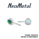 Neometal Neometal 16g Titanium Press-Fit Curved Barbell Cabochon Ball