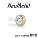 Neometal Neometal Gold Side-Set Gem Ball with CZ