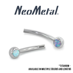 Neometal Neometal 16g Titanium Cabochon Curved Barbell Shaft