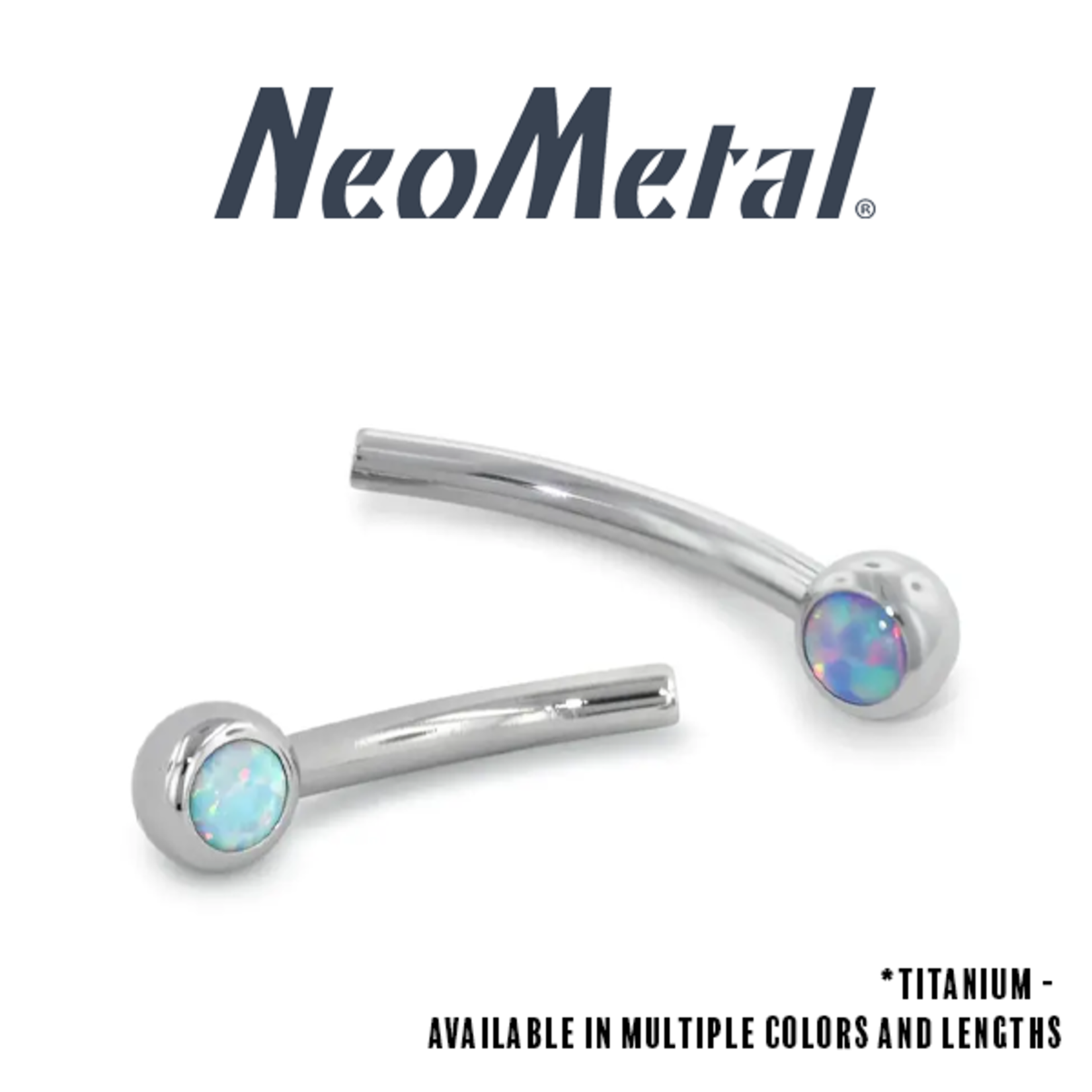 Neometal Neometal 16g titanium press-fit cabochon curved barbell shaft