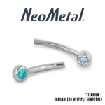 Neometal Neometal 16g Titanium Gemmed Curved Barbell Shaft